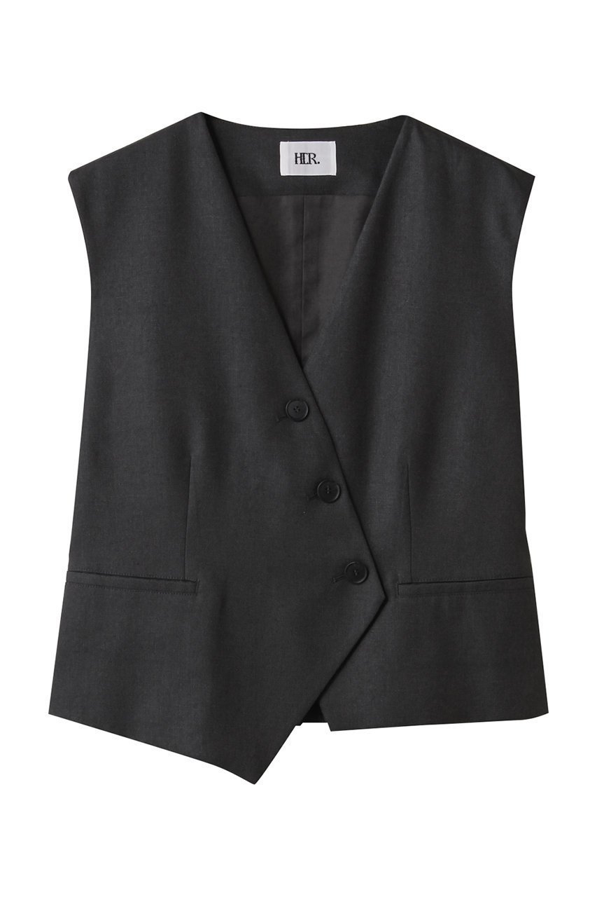 【ハー/HER.】のリネンライクベストトップス インテリア・キッズ・メンズ・レディースファッション・服の通販 founy(ファニー) 　ファッション　Fashion　レディースファッション　Fashion for Women　アウター　Coat / Outerwear Collection　レディースジャケット・軽アウター　Jackets　おすすめ　Recommended / Our Picks　アシンメトリー　Asymmetrical Style　コンパクト　Compact, Small Size　ジャケット　Jacket, Outerwear　セットアップ　Set-Up, Coordinated Outfit　バランス　Balance, Style Balance　ベスト　Vest, Waistcoat　ボトム　Bottoms, Lower Wear　チャコールグレー|ID: prp329100004532291 ipo3291000000032810297