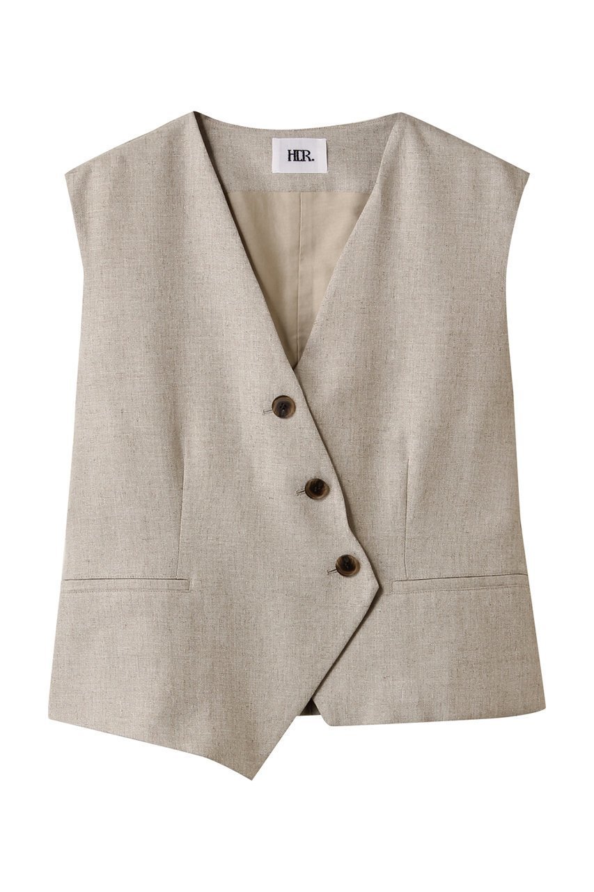 【ハー/HER.】のリネンライクベストトップス インテリア・キッズ・メンズ・レディースファッション・服の通販 founy(ファニー) 　ファッション　Fashion　レディースファッション　Fashion for Women　アウター　Coat / Outerwear Collection　レディースジャケット・軽アウター　Jackets　おすすめ　Recommended / Our Picks　アシンメトリー　Asymmetrical Style　コンパクト　Compact, Small Size　ジャケット　Jacket, Outerwear　セットアップ　Set-Up, Coordinated Outfit　バランス　Balance, Style Balance　ベスト　Vest, Waistcoat　ボトム　Bottoms, Lower Wear　ベージュ|ID: prp329100004532291 ipo3291000000032810298