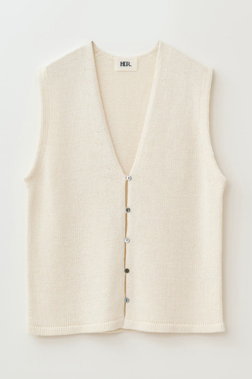 【ハー/HER.】のコットンニットベスト インテリア・キッズ・メンズ・レディースファッション・服の通販 founy(ファニー) 　ファッション　Fashion　レディースファッション　Ladies' Fashion Online　トップス・カットソー　Tops/Tshirt　ニット　Knit Tops　ベスト/ジレ　Gilets/Vests　プルオーバー　Pullover　おすすめ　Recommend　インナー　Inner　ベスト　Vest　夏　Summer　春　Spring　S/S・春夏　Ss・Spring/Summer　オフホワイト|ID: prp329100004532293 ipo3291000000032037072