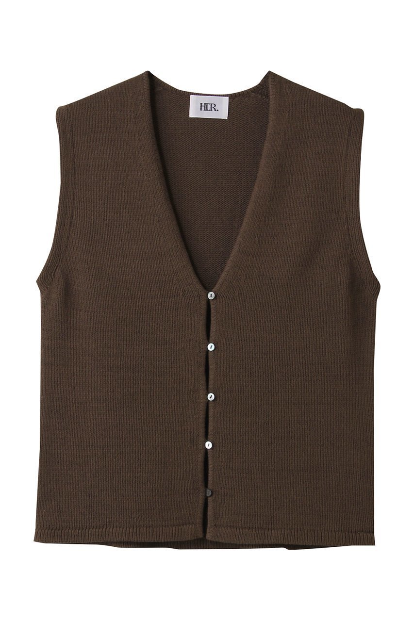 【ハー/HER.】のコットンニットベスト インテリア・キッズ・メンズ・レディースファッション・服の通販 founy(ファニー) 　ファッション　Fashion　レディースファッション　Fashion for Women　トップス・カットソー　Cut & Sew Tops　ニット　Knit Tops & Sweaters　ベスト&ジレ / 重ね着スタイル　Vests & Gilets　カジュアルプルオーバー・ニットトップス　Pullovers & Knit Tops / Casual Pullovers　おすすめ　Recommended / Our Picks　インナー　Innerwear　ベスト　Vest, Waistcoat　夏　Summer　春　Spring　S/S・春夏　SS, Spring/Summer, Warm Season　ダークブラウン|ID: prp329100004532293 ipo3291000000032731970