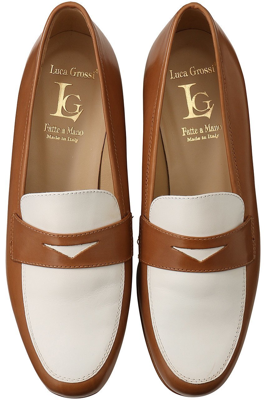 【ルカグロッシ/LucaGrossi】のコインローファー インテリア・キッズ・メンズ・レディースファッション・服の通販 founy(ファニー) 　ファッション　Fashion　レディースファッション　WOMEN　なめらか　Smooth　シューズ　Shoes　シンプル　Simple　フラット　Flat　エレガント 上品　Elegant　定番　Standard　キャメルホワイト|ID: prp329100004532300 ipo3291000000032037240