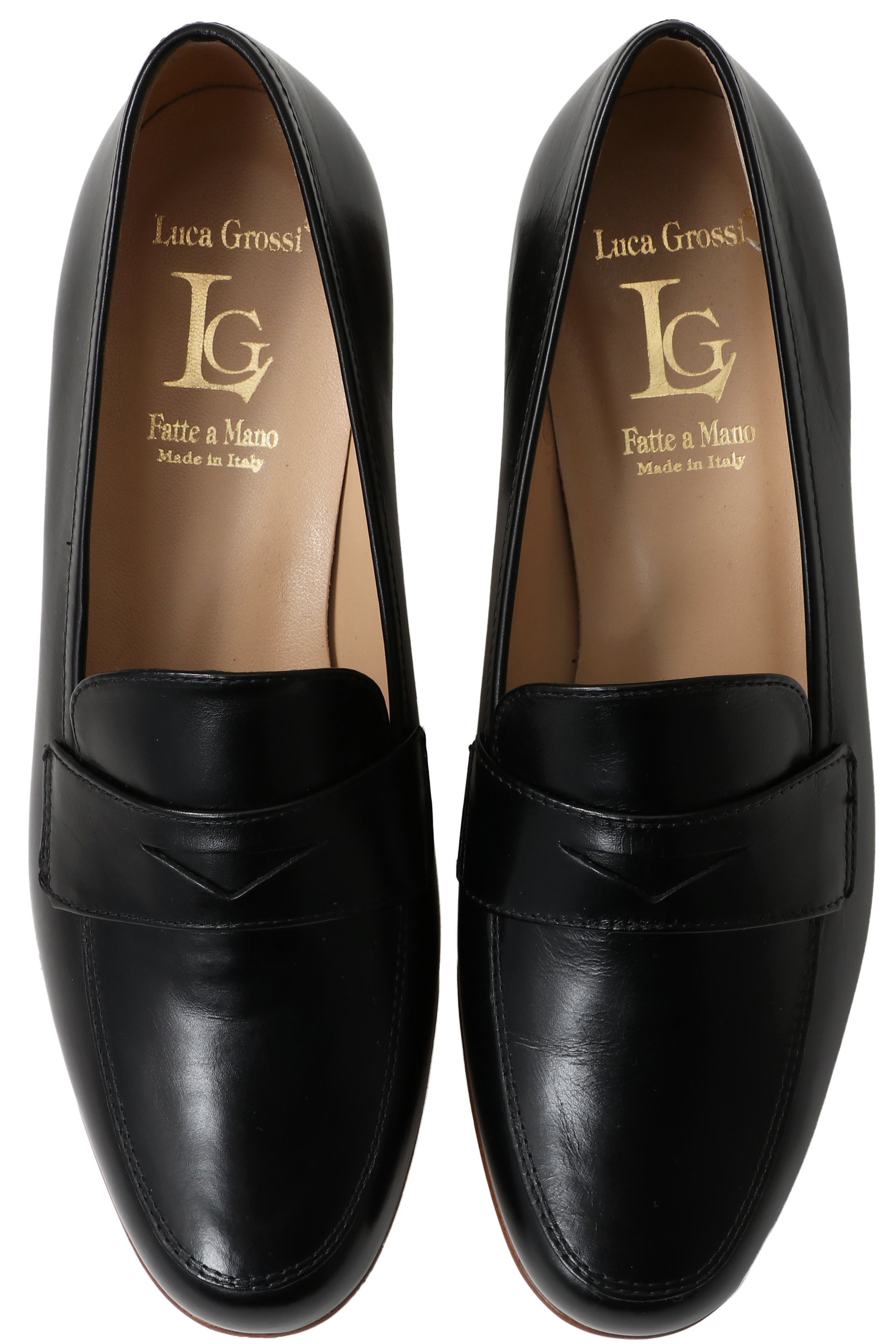 【ルカグロッシ/LucaGrossi】のコインローファー インテリア・キッズ・メンズ・レディースファッション・服の通販 founy(ファニー) 　ファッション　Fashion　レディースファッション　Ladies' Fashion Online　なめらか　Smooth　シューズ　Shoes　シンプル　Simple　フラット　Flat　エレガント 上品　Elegant　定番　Standard　ブラック|ID: prp329100004532300 ipo3291000000032184556