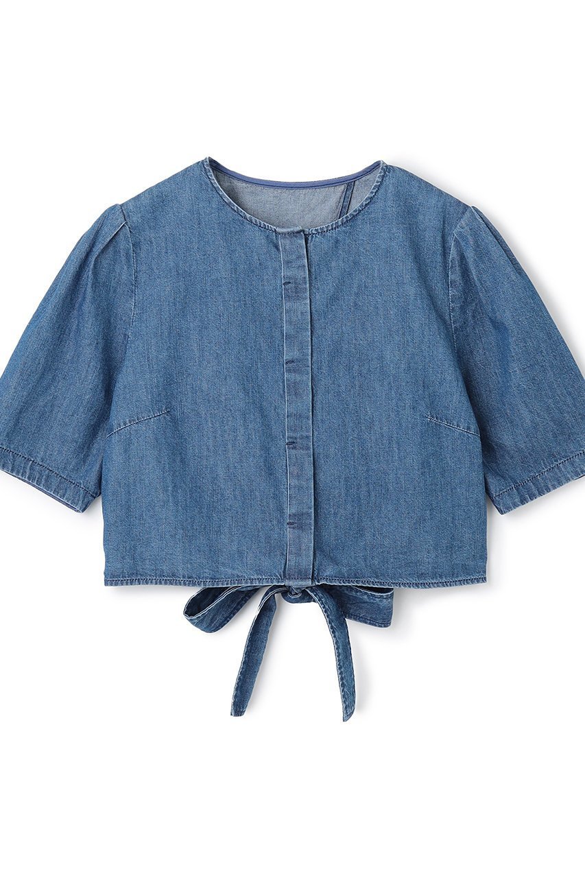 【アンクレイヴ/uncrave】の【5/14 20:00販売開始】ライトデニム パフスリーブブラウス 人気、トレンドファッション・服の通販 founy(ファニー) 　ファッション　Fashion　レディースファッション　WOMEN　トップス・カットソー　Tops/Tshirt　シャツ/ブラウス　Shirts/Blouses　コンパクト　Compact　ショート　Short　ストーン　Stone　スリーブ　Sleeve　セットアップ　Set Up　デニム　Denim　リボン　Ribbon　ワイド　Wide　NEW・新作・新着・新入荷　New Arrivals　 other-1|ID: prp329100004535011 ipo3291000000032048807