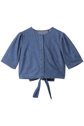 【アンクレイヴ/uncrave】 ライトデニム パフスリーブブラウス人気、トレンドファッション・服の通販 founy(ファニー) ファッション Fashion レディースファッション Fashion for Women トップス・カットソー Cut & Sew Tops シャツ・ブラウス・オフィスカジュアル Elegant Blouses & Button-Ups コンパクト Compact, Small Size ショート Short, Short Length ストーン Stone, Gem-Like スリーブ Sleeve, Long Sleeve / Short Sleeve セットアップ Set-Up, Coordinated Outfit デニム Denim, Jeans Material リボン Ribbon, Bow ワイド Wide, Wide Fit |ID:prp329100004535011