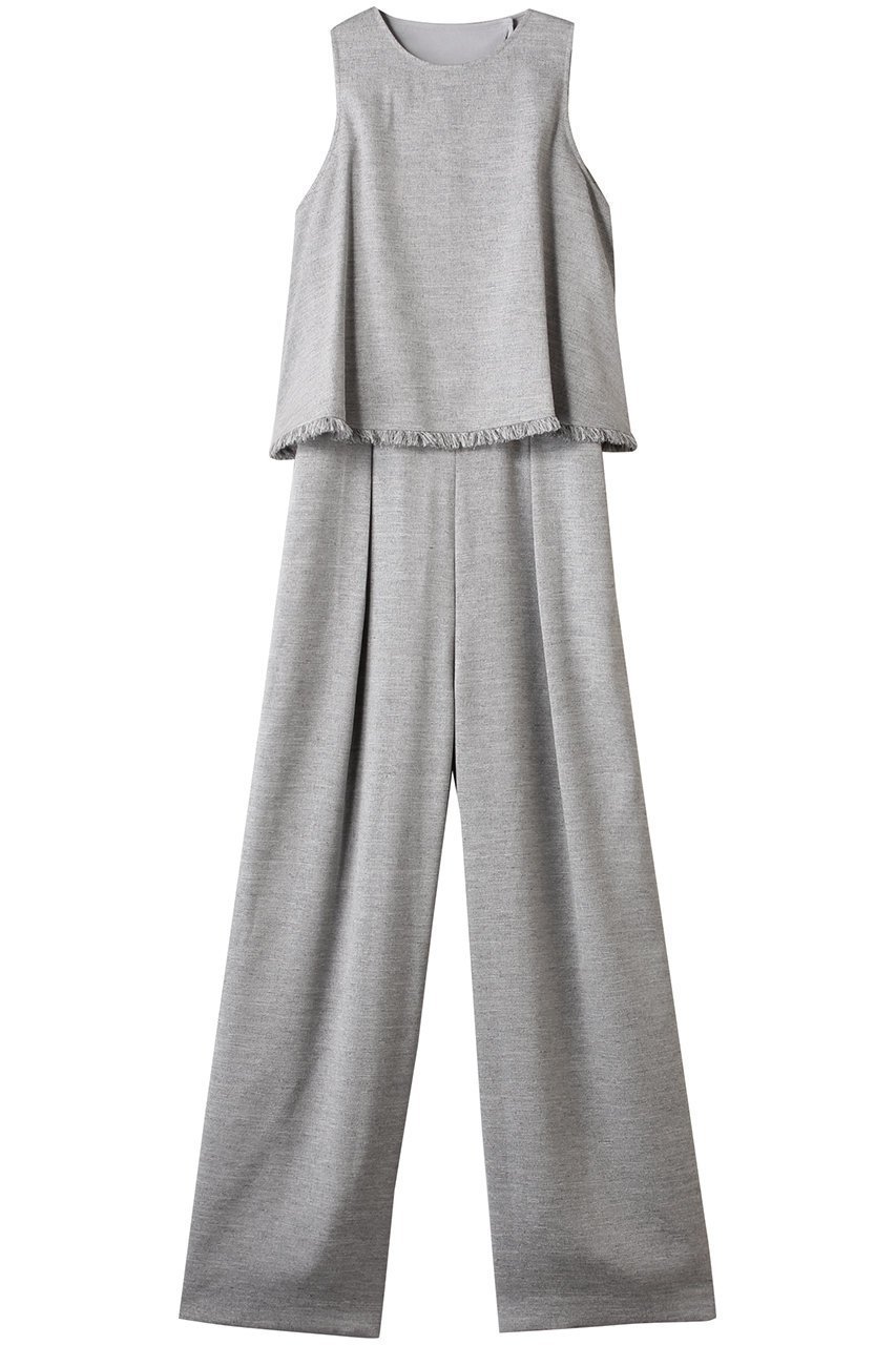 【アンクレイヴ/uncrave】のリネンライクツイル オールインワン インテリア・キッズ・メンズ・レディースファッション・服の通販 founy(ファニー) 　ファッション　Fashion　レディースファッション　Fashion for Women　パンツ　Pants & Trousers　アメリカン　American Style　シャンブレー　Chambray, Denim-Like Fabric　スリーブ　Sleeve, Long Sleeve / Short Sleeve　セパレート　Separate, Two-Piece　ツイード　Twill, Twill Weave　フレア　Flare, Flared　ポケット　Pocket, Pocket Detail　ランダム　Random, Irregular　リアル　Real, Realistic　夏　Summer　グレー|ID: prp329100004535013 ipo3291000000032785466