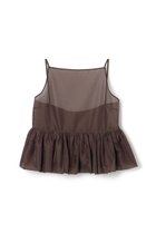 【アンクレイヴ/uncrave】のシアーオーガンジー /ペプラムトップス ブラウン|ID: prp329100004535015 ipo3291000000032523621