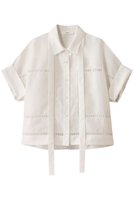【エブール/ebure】の【5/16 0:00販売開始】フラッフィーオーガンジー クロップド丈タイブラウス 人気、トレンドファッション・服の通販 founy(ファニー) ファッション Fashion レディースファッション WOMEN トップス・カットソー Tops/Tshirt シャツ/ブラウス Shirts/Blouses クロップド Cropped ショート Short スリーブ Sleeve 半袖 Short Sleeve 羽織 Haori |ID:prp329100004535018