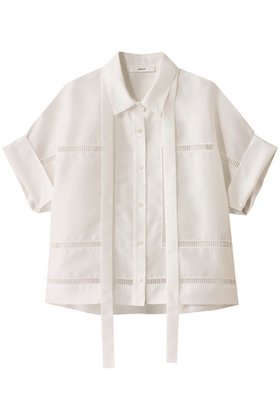 【エブール/ebure】のフラッフィーオーガンジー クロップド丈タイブラウス 人気、トレンドファッション・服の通販 founy(ファニー) ファッション Fashion レディースファッション Fashion for Women トップス・カットソー Cut & Sew Tops シャツ・ブラウス・オフィスカジュアル Elegant Blouses & Button-Ups クロップド Cropped, Short Length ショート Short, Short Length スリーブ Sleeve, Long Sleeve / Short Sleeve 半袖 Short Sleeve, Half Sleeve 羽織 Haori, Light Jacket |ID:prp329100004535018