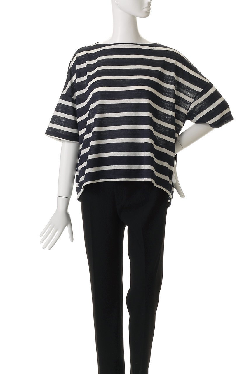 【エリオポール/heliopole】のナチュラルリネンプルオーバー 人気、トレンドファッション・服の通販 founy(ファニー) 　ファッション　Fashion　レディースファッション　Fashion for Women　トップス・カットソー　Cut & Sew Tops　シャツ・ブラウス・オフィスカジュアル　Elegant Blouses & Button-Ups　ロングTシャツ・Tシャツ　Longline T-Shirts & Tees　カジュアルプルオーバー・ニットトップス　Pullovers & Knit Tops / Casual Pullovers　カットソー・ベーシックTシャツ　Cut-and-Sewn Tops / Stretch Tees & Basics　サマー　Summer, Summer Style　ショート　Short, Short Length　スリーブ　Sleeve, Long Sleeve / Short Sleeve　ベーシック　Basic, Essential　ボーダー　Border, Stripe　リネン　Linen, Linen Fabric　other-2|ID: prp329100004535024 ipo3291000000032795667
