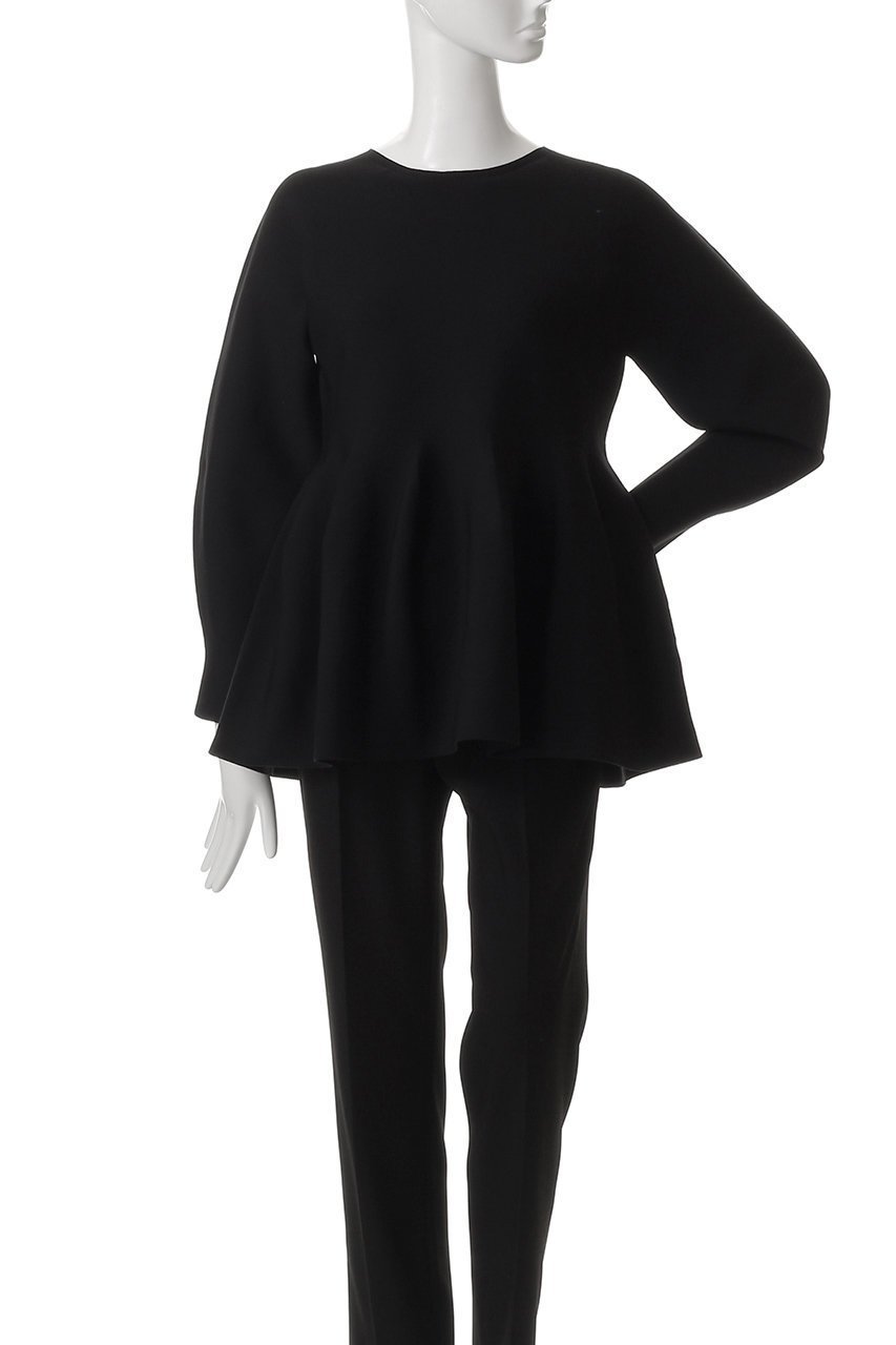 【アナイ/ANAYI】のボリュームペプラムプルオーバー 人気、トレンドファッション・服の通販 founy(ファニー) 　ファッション　Fashion　レディースファッション　Fashion for Women　トップス・カットソー　Cut & Sew Tops　ニット　Knit Tops & Sweaters　カジュアルプルオーバー・ニットトップス　Pullovers & Knit Tops / Casual Pullovers　スラックス　Slacks, Dress Pants　スリーブ　Sleeve, Long Sleeve / Short Sleeve　デニム　Denim, Jeans Material　フェミニン　Feminine, Girly　ペプラム　Peplum, Flared Hem　ロング　Long, Long-Length　再入荷　Restock / Back in Stock　other-2|ID: prp329100004535054 ipo3291000000035053162