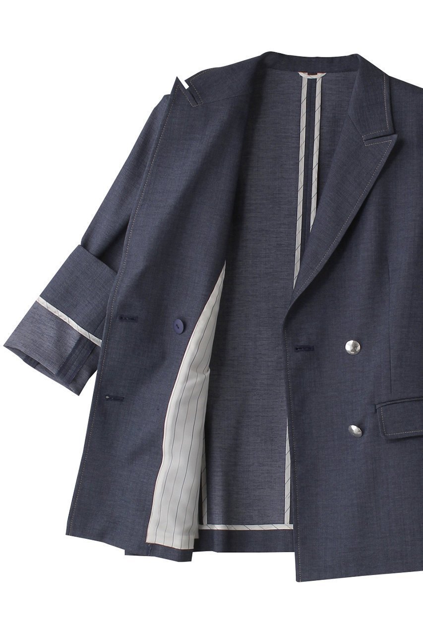 【アナイ/ANAYI】のオックスストレッチダブルジャケット 人気、トレンドファッション・服の通販 founy(ファニー) 　ファッション　Fashion　レディースファッション　WOMEN　アウター　Coat Outerwear　ジャケット　Jackets　オックス　Ox　ジャケット　Jacket　スリーブ　Sleeve　ダブル　Double　ロング　Long　NEW・新作・新着・新入荷　New Arrivals　other-6|ID: prp329100004535062 ipo3291000000032049172