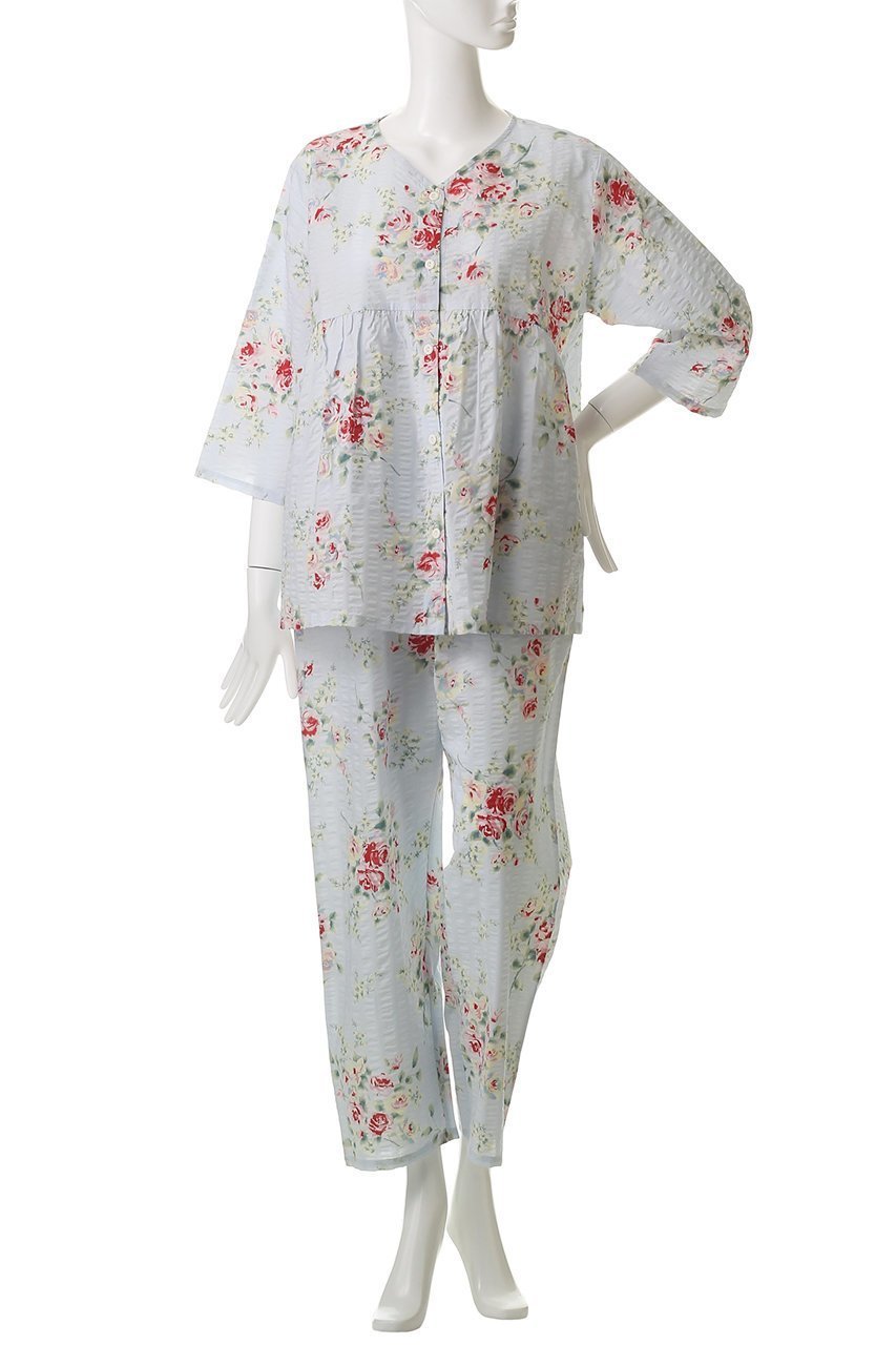 【キッドブルー/KID BLUE】のジャスミンローズNパジャマ 人気、トレンドファッション・服の通販 founy(ファニー) 　ファッション　Fashion　レディースファッション　WOMEN　おすすめ　Recommend　クロップド　Cropped　パジャマ　Pajamas　フェミニン　Feminine　フラワー　Flower　リラックス　Relax　ローズ　Rose　エレガント 上品　Elegant　NEW・新作・新着・新入荷　New Arrivals　other-2|ID: prp329100004537174 ipo3291000000032061654