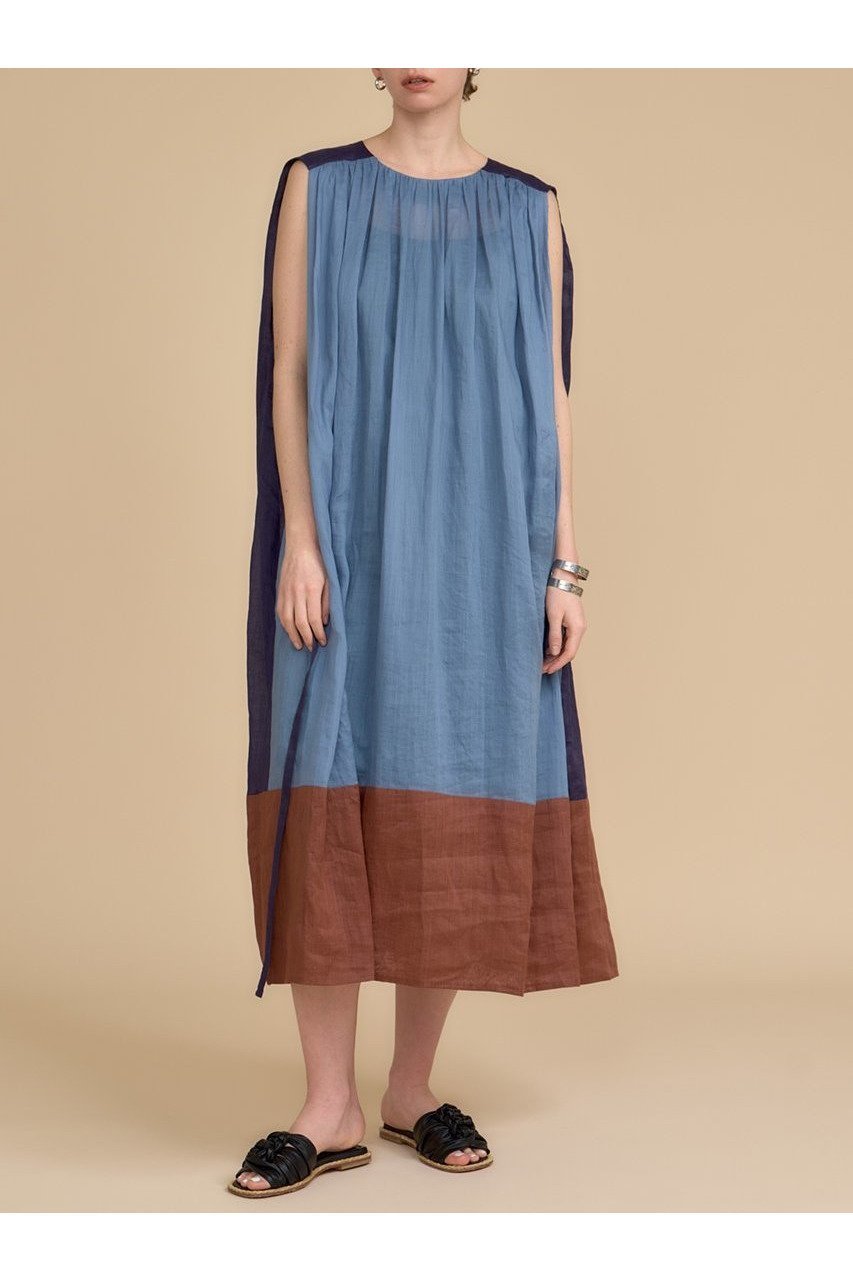 【ハウス オブ ロータス/HOUSE OF LOTUS】のラミーブロッキングワンピース 人気、トレンドファッション・服の通販 founy(ファニー) 　ファッション　Fashion　レディースファッション　WOMEN　ワンピース　Dress　チュニック　Tunic　チュニック　Tunic　ドローコード　Draw Cord　ロング　Long　夏　Summer　NEW・新作・新着・新入荷　New Arrivals　other-7|ID: prp329100004537179 ipo3291000000032061702