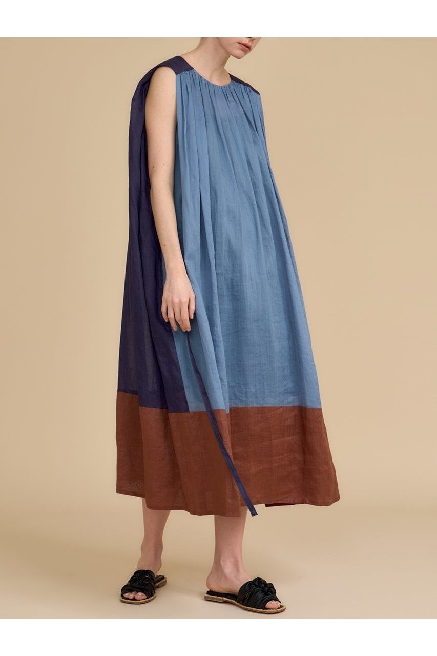 【ハウス オブ ロータス/HOUSE OF LOTUS】のラミーブロッキングワンピース 人気、トレンドファッション・服の通販 founy(ファニー) 　ファッション　Fashion　レディースファッション　WOMEN　ワンピース　Dress　チュニック　Tunic　チュニック　Tunic　ドローコード　Draw Cord　ロング　Long　夏　Summer　NEW・新作・新着・新入荷　New Arrivals　other-8|ID: prp329100004537179 ipo3291000000032061703