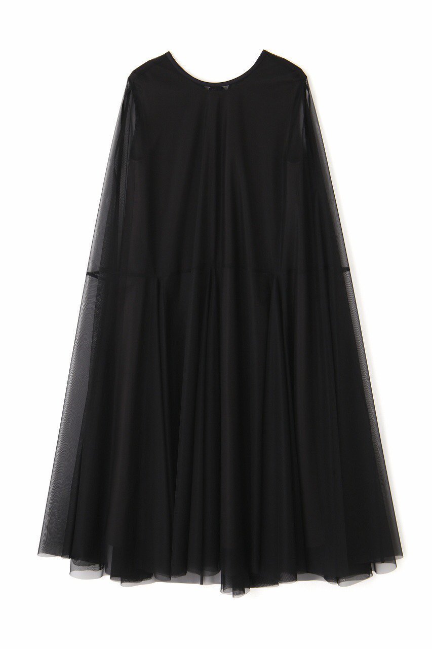 【アドーア/ADORE】のチューガンジーワンピース インテリア・キッズ・メンズ・レディースファッション・服の通販 founy(ファニー) 　ファッション　Fashion　レディースファッション　WOMEN　ワンピース　Dress　チュニック　Tunic　おすすめ　Recommend　インナー　Inner　オーガンジー　Organdy　チュニック　Tunic　チュール　Tulle　ドレス　Dress　ポンチョ　Poncho　ロング　Long　ブラック|ID: prp329100004537181 ipo3291000000032061717