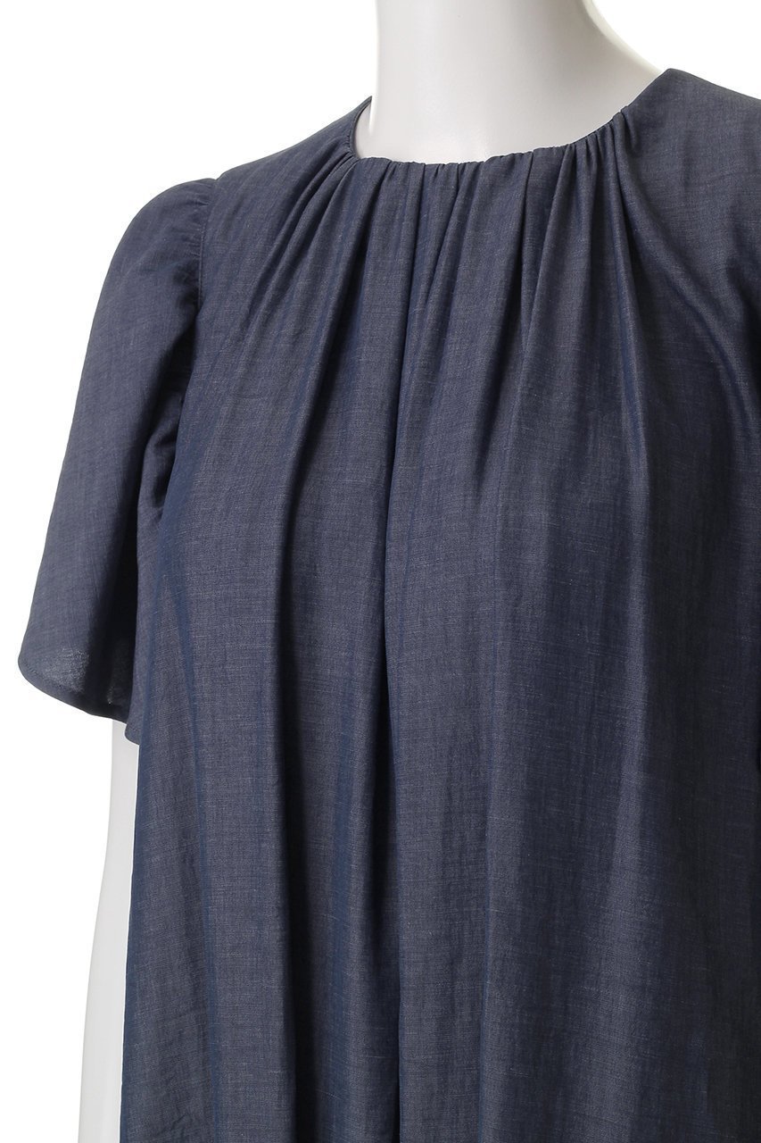 【ハウス オブ ロータス/HOUSE OF LOTUS】のナチュラルシャンブレーギャザーワンピース 人気、トレンドファッション・服の通販 founy(ファニー) 　ファッション　Fashion　レディースファッション　WOMEN　ワンピース　Dress　チュニック　Tunic　ギャザー　Gather　シャンブレー　Chambray　チュニック　Tunic　ロング　Long　エレガント 上品　Elegant　吸水　Water Absorption　夏　Summer　NEW・新作・新着・新入荷　New Arrivals　軽量　Lightweight　other-5|ID: prp329100004537236 ipo3291000000032062144