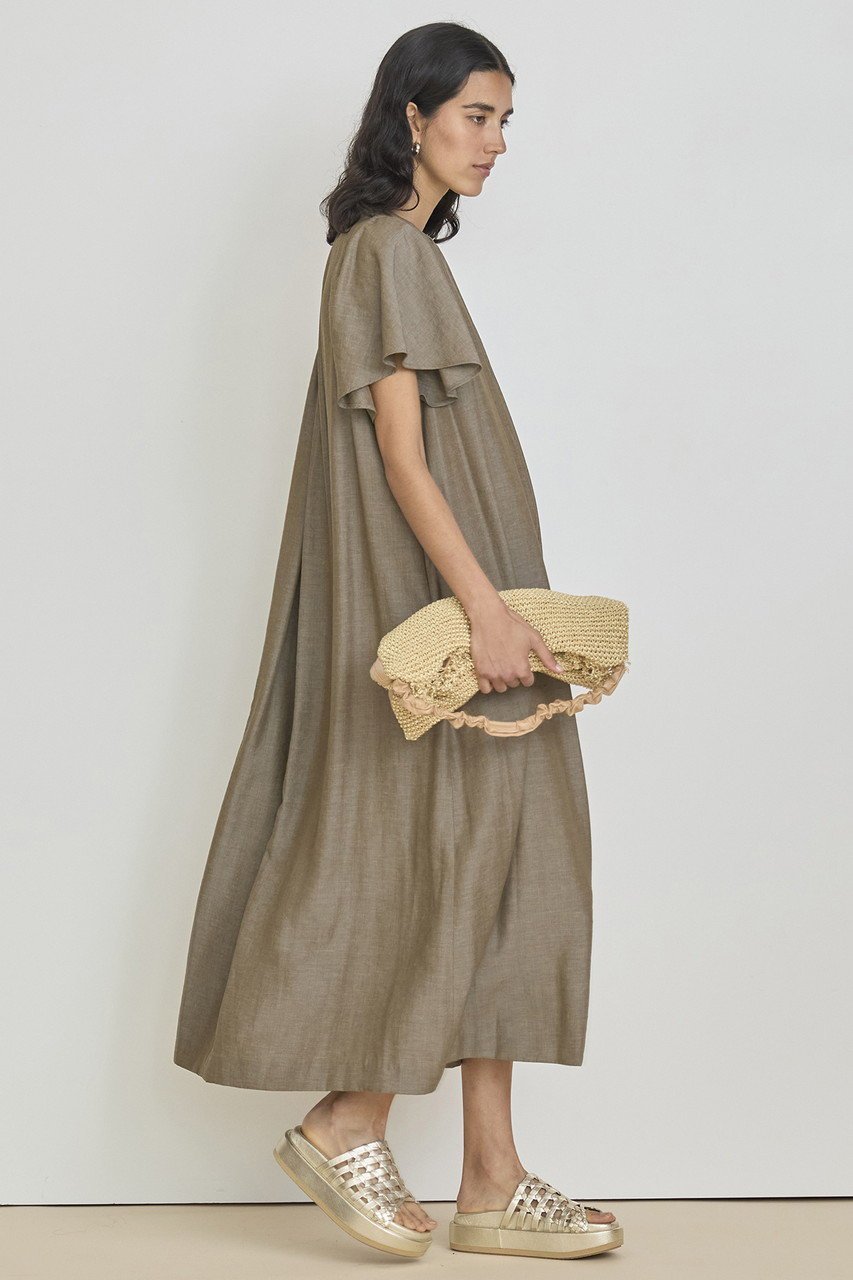 【ハウス オブ ロータス/HOUSE OF LOTUS】のナチュラルシャンブレーギャザーワンピース 人気、トレンドファッション・服の通販 founy(ファニー) 　ファッション　Fashion　レディースファッション　Ladies' Fashion Online　ワンピース　Dress　チュニック　Tunic　ギャザー　Gather　シャンブレー　Chambray　チュニック　Tunic　ロング　Long　エレガント 上品　Elegant　再入荷　Restock/Back In Stock/Re Arrival　吸水　Water Absorption　夏　Summer　軽量　Lightweight　other-6|ID: prp329100004537236 ipo3291000000032615000