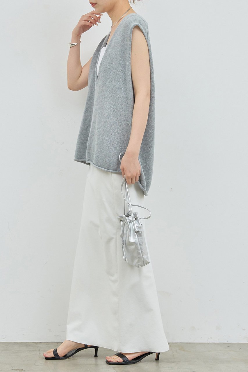 【ガリャルダガランテ/GALLARDAGALANTE】の深Vニットプルオーバー 人気、トレンドファッション・服の通販 founy(ファニー) 　ファッション　Fashion　レディースファッション　WOMEN　トップス・カットソー　Tops/Tshirt　ニット　Knit Tops　プルオーバー　Pullover　サマー　Summer　スリーブ　Sleeve　タンク　Tank　フレンチ　French　リネン　Linen　夏　Summer　NEW・新作・新着・新入荷　New Arrivals　other-4|ID: prp329100004539420 ipo3291000000032074191