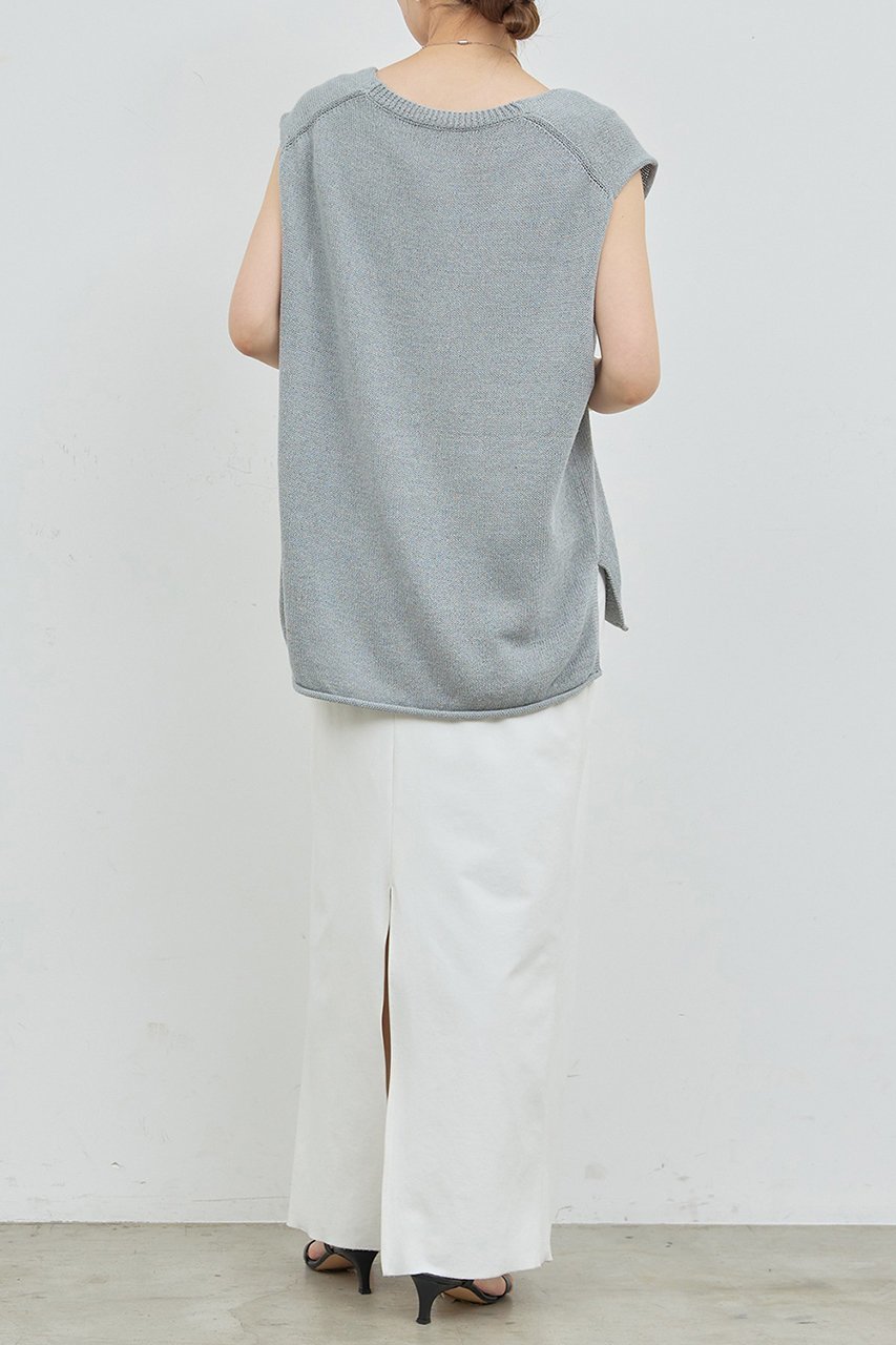 【ガリャルダガランテ/GALLARDAGALANTE】の深Vニットプルオーバー 人気、トレンドファッション・服の通販 founy(ファニー) 　ファッション　Fashion　レディースファッション　WOMEN　トップス・カットソー　Tops/Tshirt　ニット　Knit Tops　プルオーバー　Pullover　サマー　Summer　スリーブ　Sleeve　タンク　Tank　フレンチ　French　リネン　Linen　夏　Summer　NEW・新作・新着・新入荷　New Arrivals　other-5|ID: prp329100004539420 ipo3291000000032074192