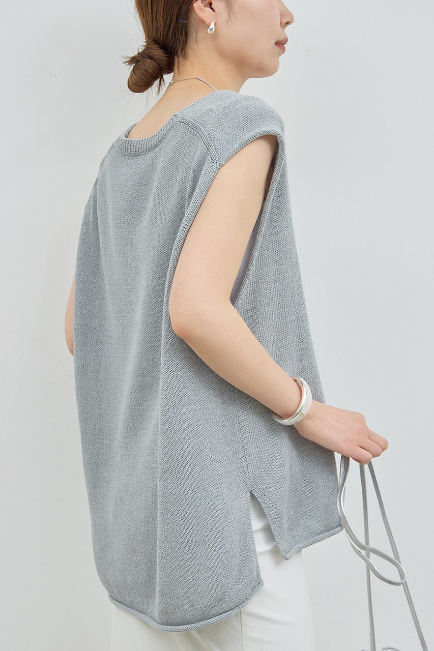 【ガリャルダガランテ/GALLARDAGALANTE】の深Vニットプルオーバー 人気、トレンドファッション・服の通販 founy(ファニー) 　ファッション　Fashion　レディースファッション　WOMEN　トップス・カットソー　Tops/Tshirt　ニット　Knit Tops　プルオーバー　Pullover　サマー　Summer　スリーブ　Sleeve　タンク　Tank　フレンチ　French　リネン　Linen　夏　Summer　NEW・新作・新着・新入荷　New Arrivals　other-8|ID: prp329100004539420 ipo3291000000032074195