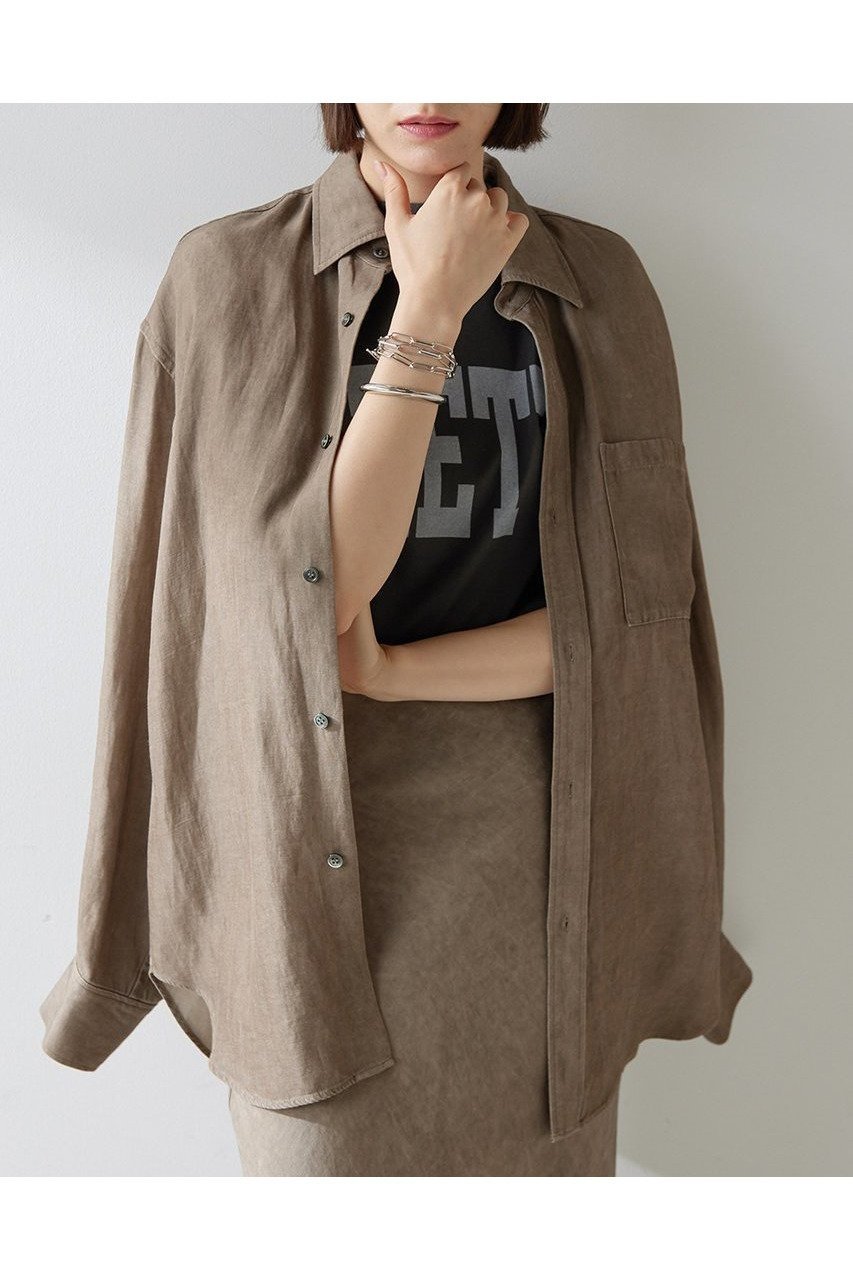 【ウィムガゼット/Whim Gazette】のツイル顔料染めオーバーシャツ 人気、トレンドファッション・服の通販 founy(ファニー) 　ファッション　Fashion　レディースファッション　WOMEN　トップス・カットソー　Tops/Tshirt　シャツ/ブラウス　Shirts/Blouses　エレガント 上品　Elegant　ヴィンテージ　Vintage　スリーブ　Sleeve　セットアップ　Set Up　タンブラー　Tumbler　ツイル　Twill　デニム　Denim　フロント　Front　ロング　Long　おすすめ　Recommend　夏　Summer　NEW・新作・新着・新入荷　New Arrivals　 other-1|ID: prp329100004539426 ipo3291000000032074239