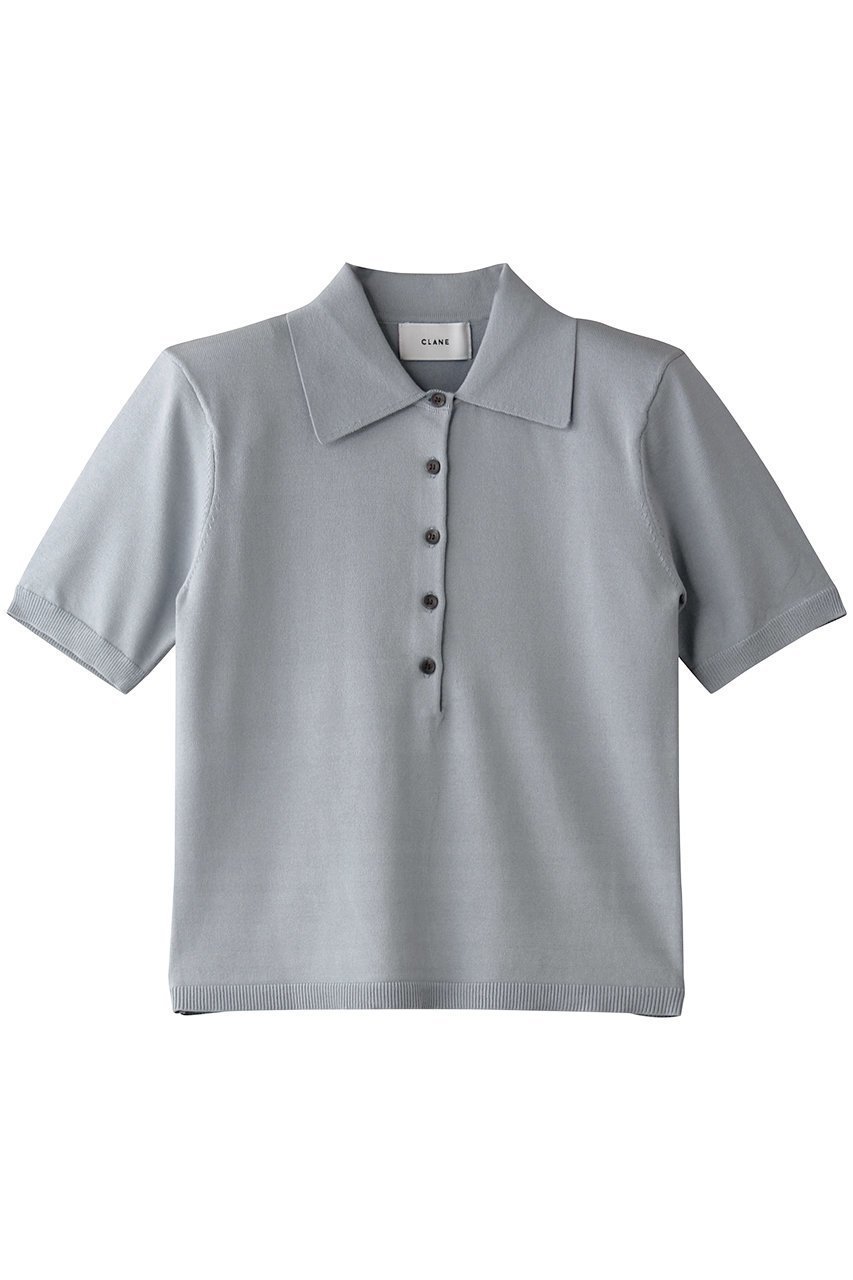 【クラネ/CLANE】のSHOULDER PADS POLO KNIT TOPS/トップス インテリア・キッズ・メンズ・レディースファッション・服の通販 founy(ファニー) 　ファッション　Fashion　レディースファッション　WOMEN　トップス・カットソー　Tops/Tshirt　ニット　Knit Tops　プルオーバー　Pullover　コンパクト　Compact　デニム　Denim　マニッシュ　Mannish　NEW・新作・新着・新入荷　New Arrivals　BLUE|ID: prp329100004539429 ipo3291000000032074266