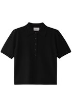 【クラネ/CLANE】のSHOULDER PADS POLO KNIT TOPS/トップス BLACK|ID: prp329100004539429 ipo3291000000032074267