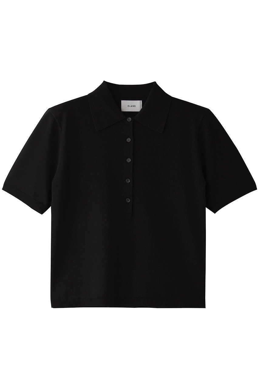 【クラネ/CLANE】のSHOULDER PADS POLO KNIT TOPS/トップス インテリア・キッズ・メンズ・レディースファッション・服の通販 founy(ファニー) 　ファッション　Fashion　レディースファッション　WOMEN　トップス・カットソー　Tops/Tshirt　ニット　Knit Tops　プルオーバー　Pullover　コンパクト　Compact　デニム　Denim　マニッシュ　Mannish　NEW・新作・新着・新入荷　New Arrivals　BLACK|ID: prp329100004539429 ipo3291000000032074267