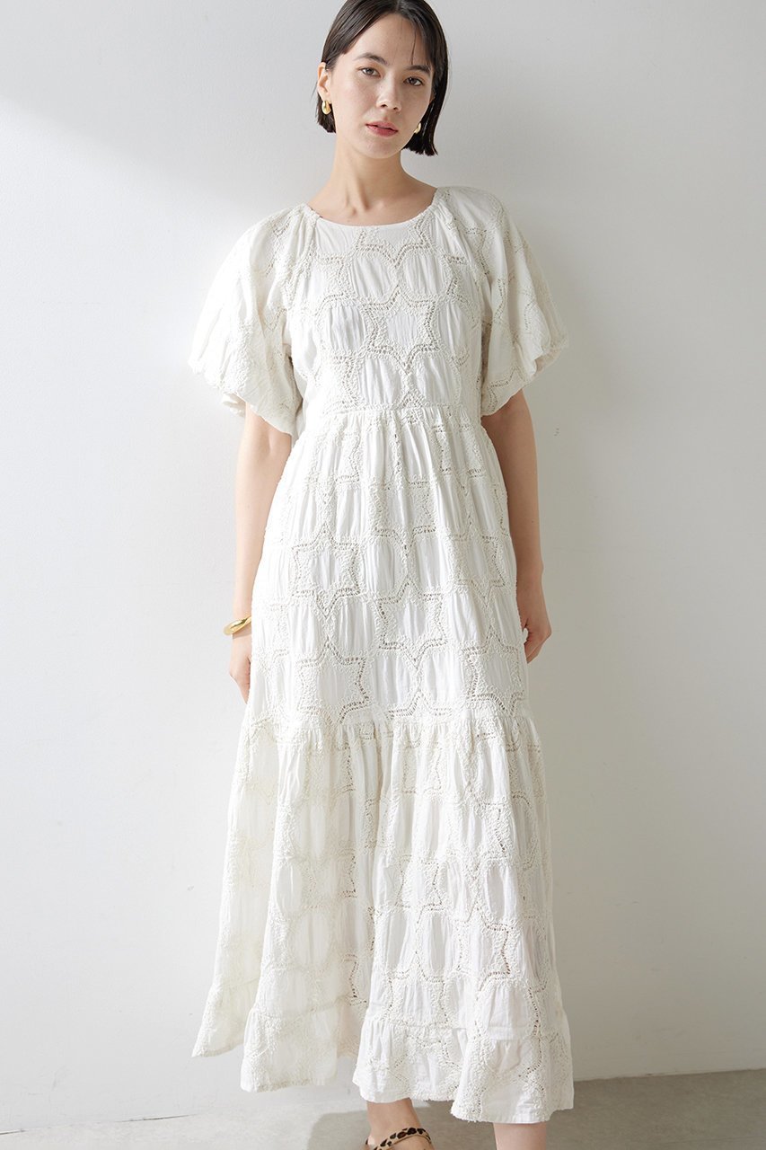 【ウィムガゼット/Whim Gazette】のエンブロイダリーパフワンピース 人気、トレンドファッション・服の通販 founy(ファニー) 　ファッション　Fashion　レディースファッション　Fashion for Women　ワンピース　Dresses　チュニック　Tunic Tops & Dresses　スリーブ　Sleeve, Long Sleeve / Short Sleeve　チュニック　Tunic, Long Top　パターン　Pattern, Design Print　リゾート　Resort, Vacation Style　ロング　Long, Long-Length　エレガント 上品　Elegant　再入荷　Restock / Back in Stock　夏　Summer　春　Spring　S/S・春夏　SS, Spring/Summer, Warm Season　 other-1|ID: prp329100004539431 ipo3291000000032811775