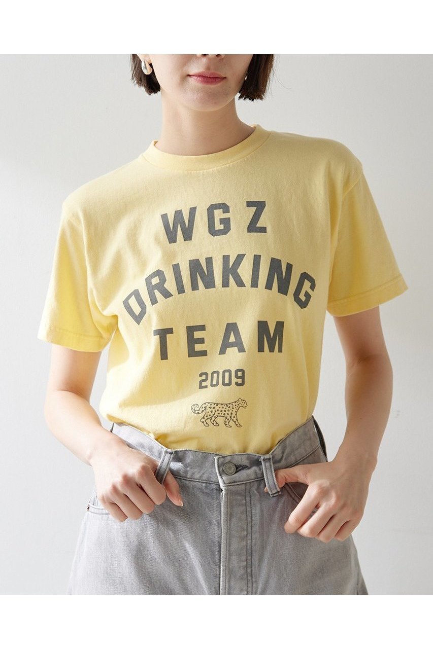 【ウィムガゼット/Whim Gazette】のDRINKING TEE インテリア・キッズ・メンズ・レディースファッション・服の通販 founy(ファニー) 　ファッション　Fashion　レディースファッション　WOMEN　トップス・カットソー　Tops/Tshirt　シャツ/ブラウス　Shirts/Blouses　ロング / Tシャツ　T-Shirts　カットソー　Cut and Sewn　イエロー　Yellow　インナー　Inner　カットソー　Cut And Sew　コンパクト　Compact　ショート　Short　ジャケット　Jacket　スリーブ　Sleeve　プリント　Print　ボトム　Bottom　ロング　Long　半袖　Short Sleeve　NEW・新作・新着・新入荷　New Arrivals　イエロー|ID: prp329100004539433 ipo3291000000032074297