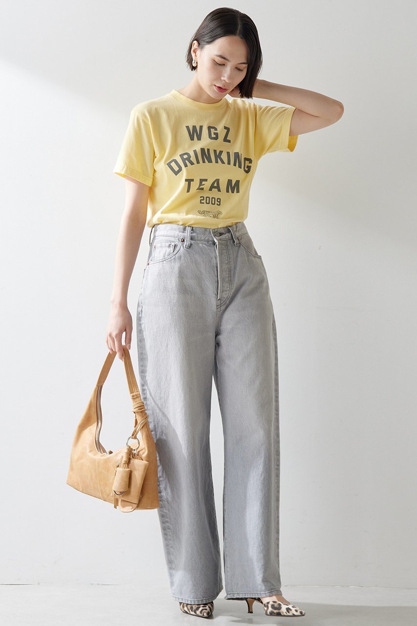 【ウィムガゼット/Whim Gazette】のDRINKING TEE 人気、トレンドファッション・服の通販 founy(ファニー) 　ファッション　Fashion　レディースファッション　Fashion for Women　トップス・カットソー　Cut & Sew Tops　シャツ・ブラウス・オフィスカジュアル　Elegant Blouses & Button-Ups　ロングTシャツ・Tシャツ　Longline T-Shirts & Tees　カットソー・ベーシックTシャツ　Cut-and-Sewn Tops / Stretch Tees & Basics　イエロー　Yellow　インナー　Innerwear　カットソー　Cut and Sewn Top　コンパクト　Compact, Small Size　ショート　Short, Short Length　ジャケット　Jacket, Outerwear　スリーブ　Sleeve, Long Sleeve / Short Sleeve　プリント　Print, Printed Pattern　ボトム　Bottoms, Lower Wear　ロング　Long, Long-Length　半袖　Short Sleeve, Half Sleeve　other-2|ID: prp329100004539433 ipo3291000000032811786