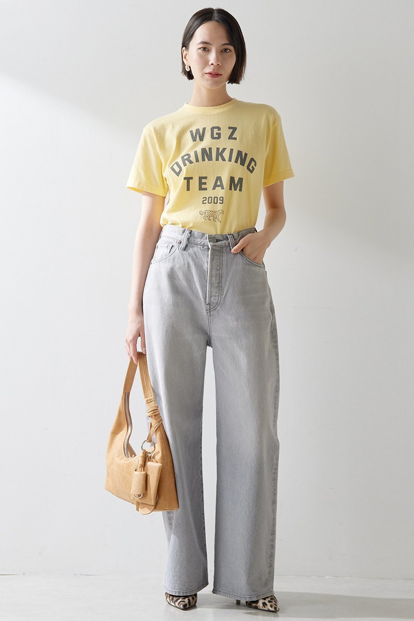 【ウィムガゼット/Whim Gazette】のDRINKING TEE 人気、トレンドファッション・服の通販 founy(ファニー) 　ファッション　Fashion　レディースファッション　Fashion for Women　トップス・カットソー　Cut & Sew Tops　シャツ・ブラウス・オフィスカジュアル　Elegant Blouses & Button-Ups　ロングTシャツ・Tシャツ　Longline T-Shirts & Tees　カットソー・ベーシックTシャツ　Cut-and-Sewn Tops / Stretch Tees & Basics　イエロー　Yellow　インナー　Innerwear　カットソー　Cut and Sewn Top　コンパクト　Compact, Small Size　ショート　Short, Short Length　ジャケット　Jacket, Outerwear　スリーブ　Sleeve, Long Sleeve / Short Sleeve　プリント　Print, Printed Pattern　ボトム　Bottoms, Lower Wear　ロング　Long, Long-Length　半袖　Short Sleeve, Half Sleeve　other-6|ID: prp329100004539433 ipo3291000000032811790