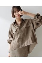 【ウィムガゼット/Whim Gazette】のツイル顔料染めスクエアシャツ モカ|ID: prp329100004539434 ipo3291000000035475118