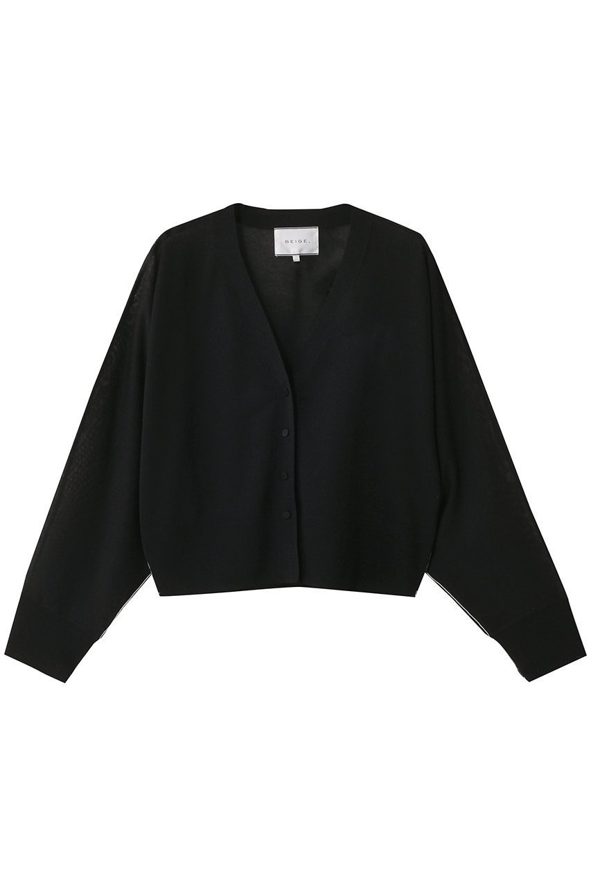 【ベイジ,/BEIGE,】のMOISE(モイーズ)/カーディガン インテリア・キッズ・メンズ・レディースファッション・服の通販 founy(ファニー) 　ファッション　Fashion　レディースファッション　WOMEN　トップス・カットソー　Tops/Tshirt　ニット　Knit Tops　カーディガン　Cardigans　カーディガン　Cardigan　シアー　Sheer　スリーブ　Sleeve　トレンド　Trend　夏　Summer　NEW・新作・新着・新入荷　New Arrivals　春　Spring　S/S・春夏　Ss・Spring/Summer　Black × White|ID: prp329100004539438 ipo3291000000032074349