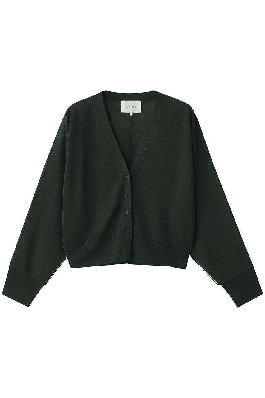 【ベイジ,/BEIGE,】のMOISE(モイーズ)/カーディガン インテリア・キッズ・メンズ・レディースファッション・服の通販 founy(ファニー) 　ファッション　Fashion　レディースファッション　WOMEN　トップス・カットソー　Tops/Tshirt　ニット　Knit Tops　カーディガン　Cardigans　カーディガン　Cardigan　シアー　Sheer　スリーブ　Sleeve　トレンド　Trend　夏　Summer　NEW・新作・新着・新入荷　New Arrivals　春　Spring　S/S・春夏　Ss・Spring/Summer　Forest Green × White|ID: prp329100004539438 ipo3291000000032074351