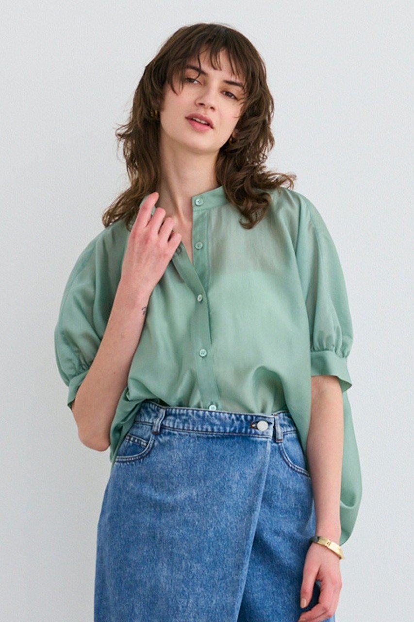 【ベイジ,/BEIGE,】のAMARYLLIS(アマリリス)/シアーパフオーバーサイズブラウス 人気、トレンドファッション・服の通販 founy(ファニー) 　ファッション　Fashion　レディースファッション　Fashion for Women　トップス・カットソー　Cut & Sew Tops　シャツ・ブラウス・オフィスカジュアル　Elegant Blouses & Button-Ups　ショート　Short, Short Length　スリーブ　Sleeve, Long Sleeve / Short Sleeve　フェミニン　Feminine, Girly　other-8|ID: prp329100004539440 ipo3291000000032784886
