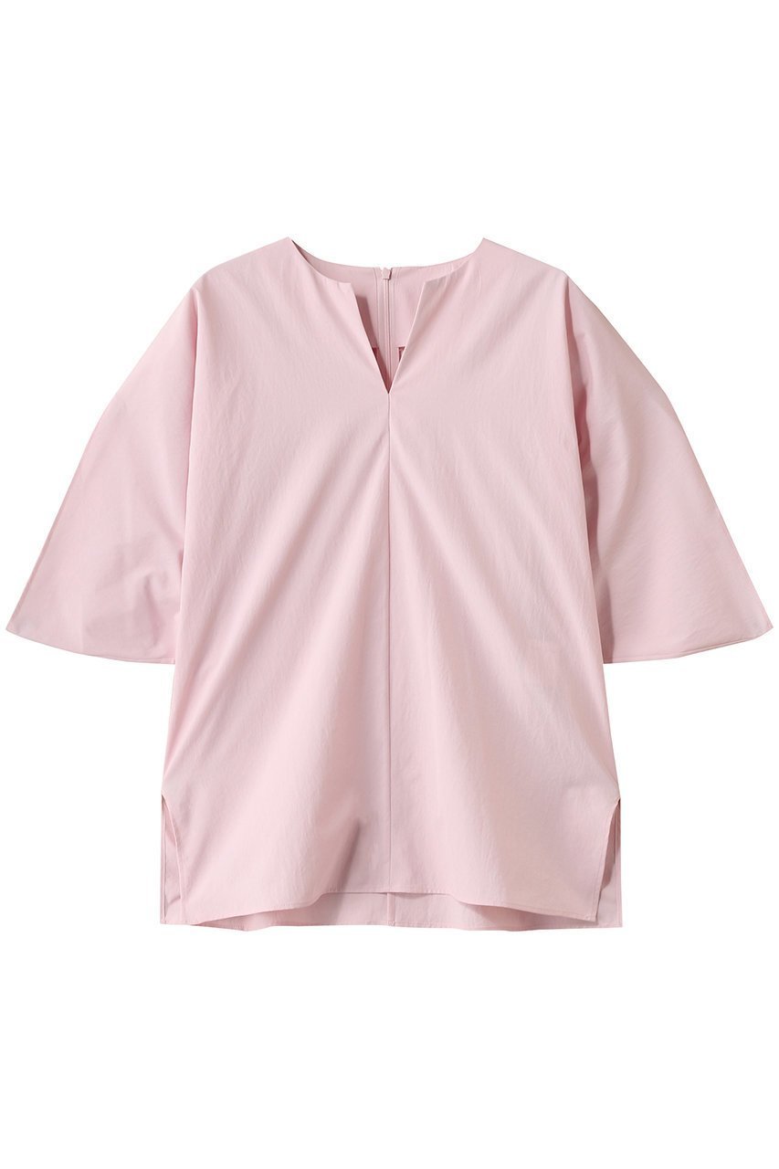 【ベイジ,/BEIGE,】のYANN(ヤン)/Vスリットプルオーバーブラウス インテリア・キッズ・メンズ・レディースファッション・服の通販 founy(ファニー) 　ファッション　Fashion　レディースファッション　Fashion for Women　トップス・カットソー　Cut & Sew Tops　シャツ・ブラウス・オフィスカジュアル　Elegant Blouses & Button-Ups　カジュアルプルオーバー・ニットトップス　Pullovers & Knit Tops / Casual Pullovers　ショート　Short, Short Length　シンプル　Simple, Minimal　スリット　Slit, Slit Detail　スリーブ　Sleeve, Long Sleeve / Short Sleeve　ドレープ　Drape, Draping Fabric　定番　Standard, Basic Item　ビジネス 仕事 通勤　Business / Work / Commuting　Pink|ID: prp329100004539441 ipo3291000000035062961