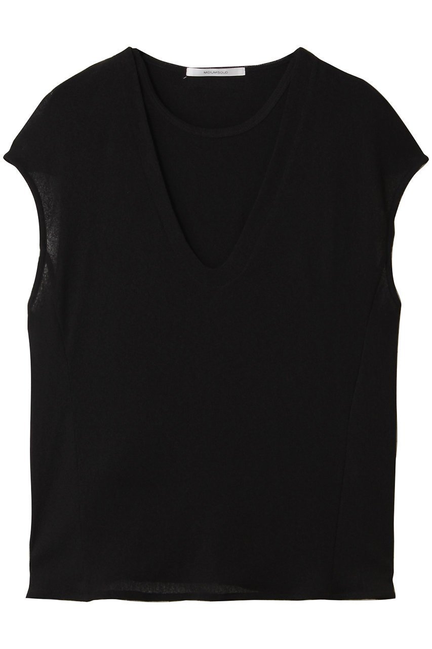 【ミディウミソリッド/MIDIUMISOLID】のsheer ensemble.S アンサンブル インテリア・キッズ・メンズ・レディースファッション・服の通販 founy(ファニー) 　ファッション　Fashion　レディースファッション　Fashion for Women　トップス・カットソー　Cut & Sew Tops　アンサンブルニット　Knit Ensembles & Twin Sets　シャツ・ブラウス・オフィスカジュアル　Elegant Blouses & Button-Ups　アンサンブル　Ensemble Set　サマー　Summer, Summer Style　シアー　Sheer, See-Through　ショート　Short, Short Length　スリーブ　Sleeve, Long Sleeve / Short Sleeve　ノースリーブ　Sleeveless, No-Sleeve　black|ID: prp329100004539445 ipo3291000000032784925