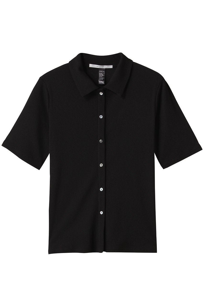 【ミディウミソリッド/MIDIUMISOLID】のsheer compact polo shirt.S シャツ インテリア・キッズ・メンズ・レディースファッション・服の通販 founy(ファニー) 　ファッション　Fashion　レディースファッション　Fashion for Women　トップス・カットソー　Cut & Sew Tops　シャツ・ブラウス・オフィスカジュアル　Elegant Blouses & Button-Ups　ポロシャツ・きれいめカジュアル　Smart-Casual Polo Tops　シンプル　Simple, Minimal　ファブリック　Fabric, Textile　フィット　Fit, Slim Fit　ポロシャツ　Polo Shirt, Collared Tee　今季　This Season, Current Season　定番　Standard, Basic Item　black|ID: prp329100004539449 ipo3291000000035062975