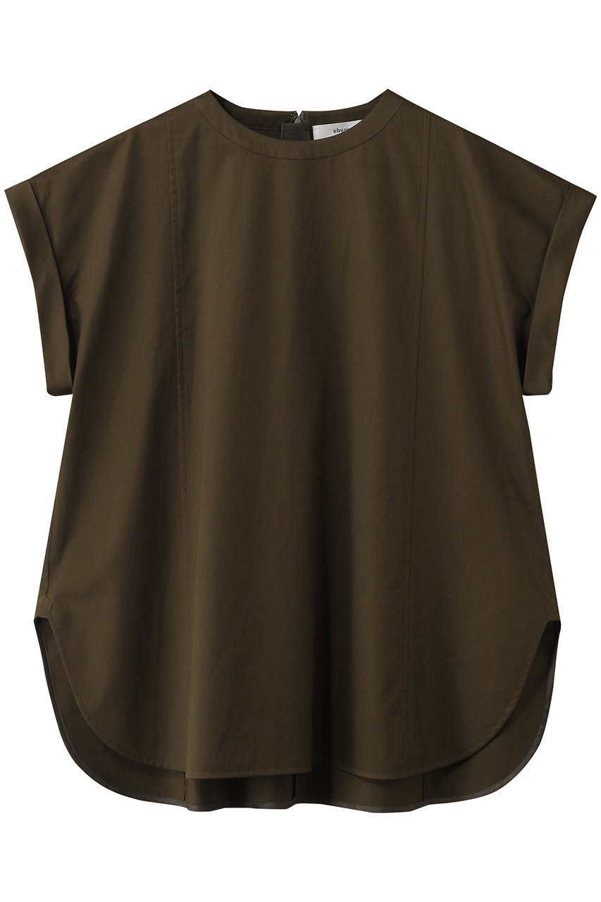 【エブール/ebure】の【店舗限定】ストレッチラチネ Tブラウス インテリア・キッズ・メンズ・レディースファッション・服の通販 founy(ファニー) 　ファッション　Fashion　レディースファッション　Ladies' Fashion Online　トップス・カットソー　Tops/Tshirt　シャツ/ブラウス　Shirts/Blouses　ショート　Short　ストレッチ　Stretch　スリーブ　Sleeve　ボトム　Bottom　ブラウン|ID: prp329100004541206 ipo3291000000032085220