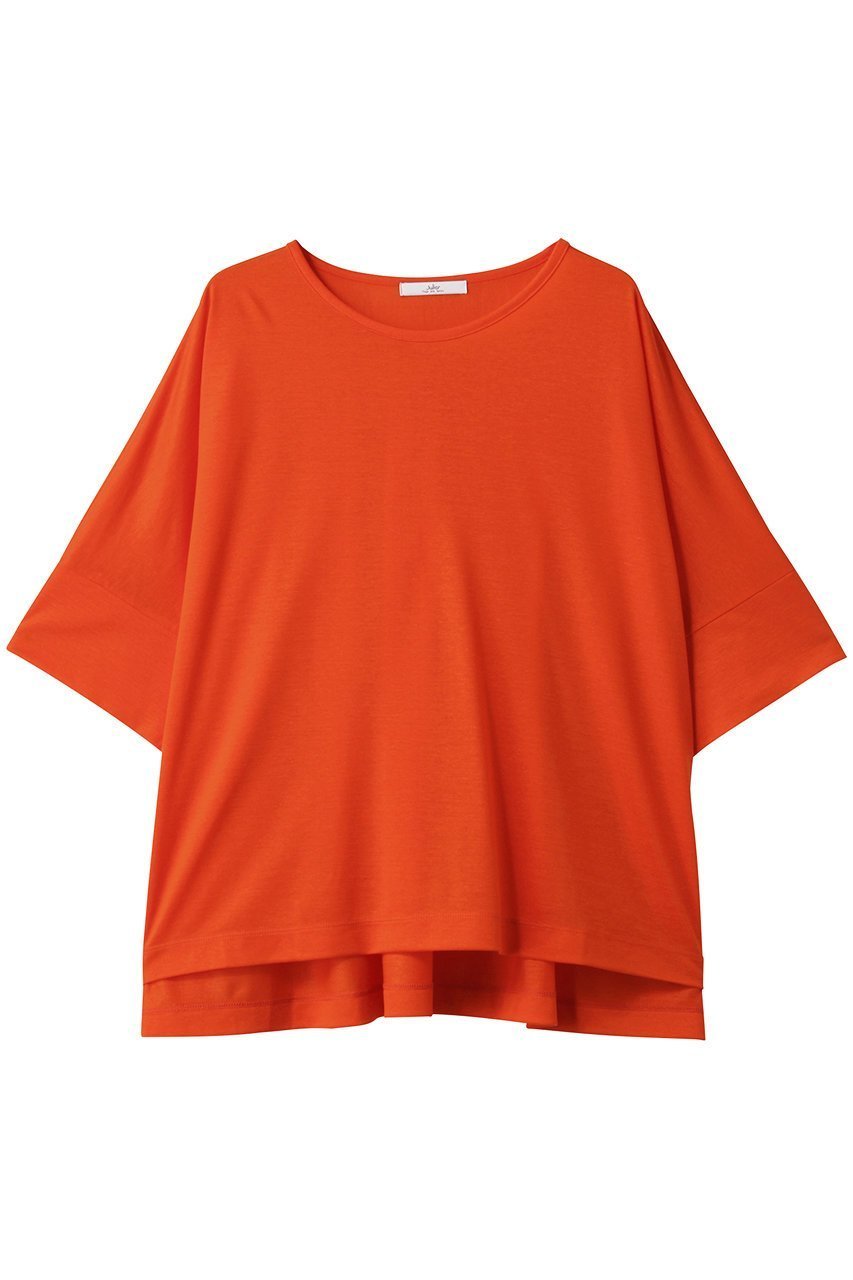 【ジュリエ/Julier】のロイヤルクロス天竺半袖トップス インテリア・キッズ・メンズ・レディースファッション・服の通販 founy(ファニー) 　ファッション　Fashion　レディースファッション　WOMEN　トップス・カットソー　Tops/Tshirt　スポーツウェア　Sportswear　スポーツ トップス　Sports Tops　スポーツ　Sports　スリット　Slit　ドレープ　Drape　ヨガ　Yoga　リラックス　Relax　ワーク　Work　半袖　Short Sleeve　NEW・新作・新着・新入荷　New Arrivals　オレンジ|ID: prp329100004541208 ipo3291000000032085238