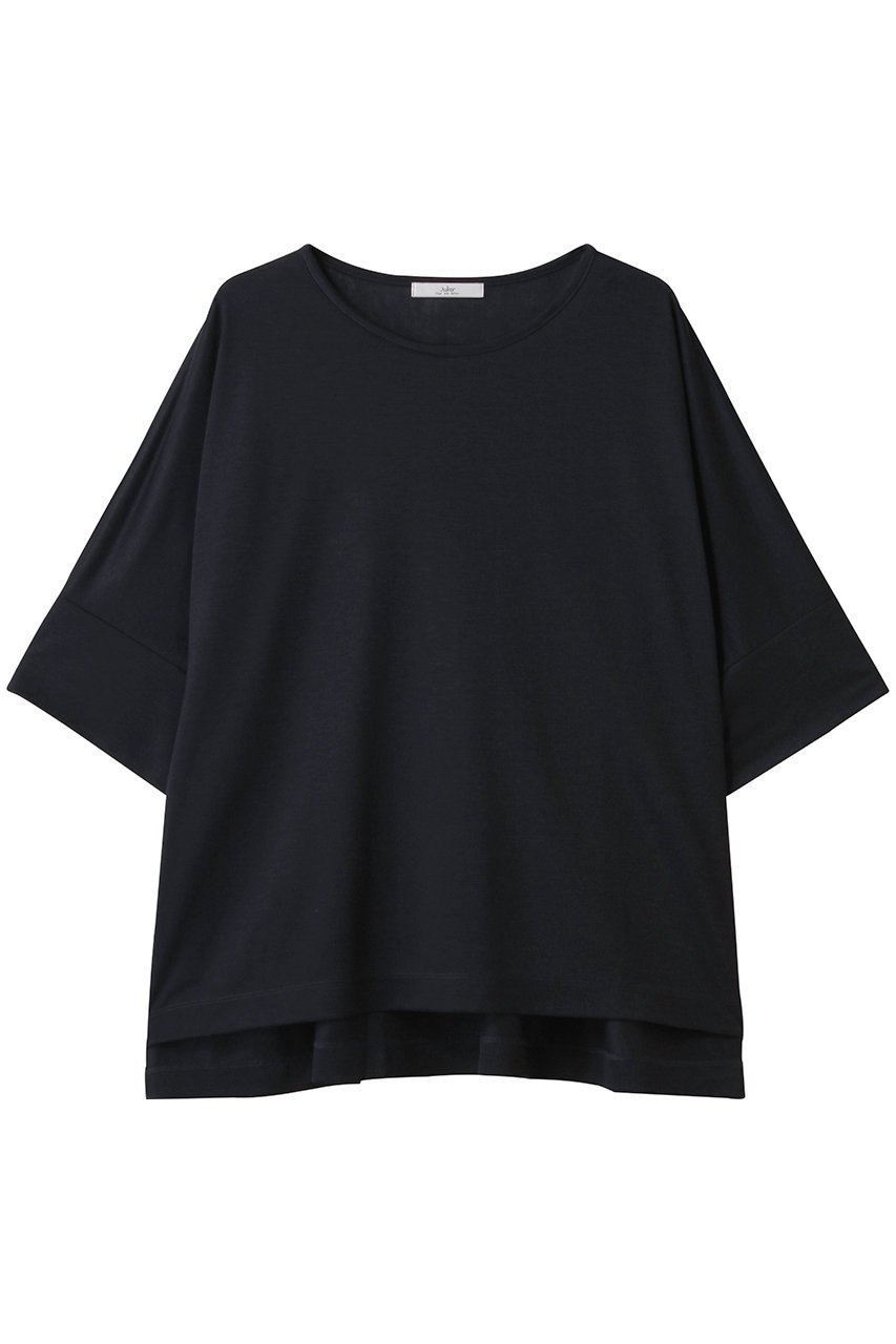 【ジュリエ/Julier】のロイヤルクロス天竺半袖トップス インテリア・キッズ・メンズ・レディースファッション・服の通販 founy(ファニー) 　ファッション　Fashion　レディースファッション　WOMEN　トップス・カットソー　Tops/Tshirt　スポーツウェア　Sportswear　スポーツ トップス　Sports Tops　スポーツ　Sports　スリット　Slit　ドレープ　Drape　ヨガ　Yoga　リラックス　Relax　ワーク　Work　半袖　Short Sleeve　NEW・新作・新着・新入荷　New Arrivals　ネイビー|ID: prp329100004541208 ipo3291000000032085239