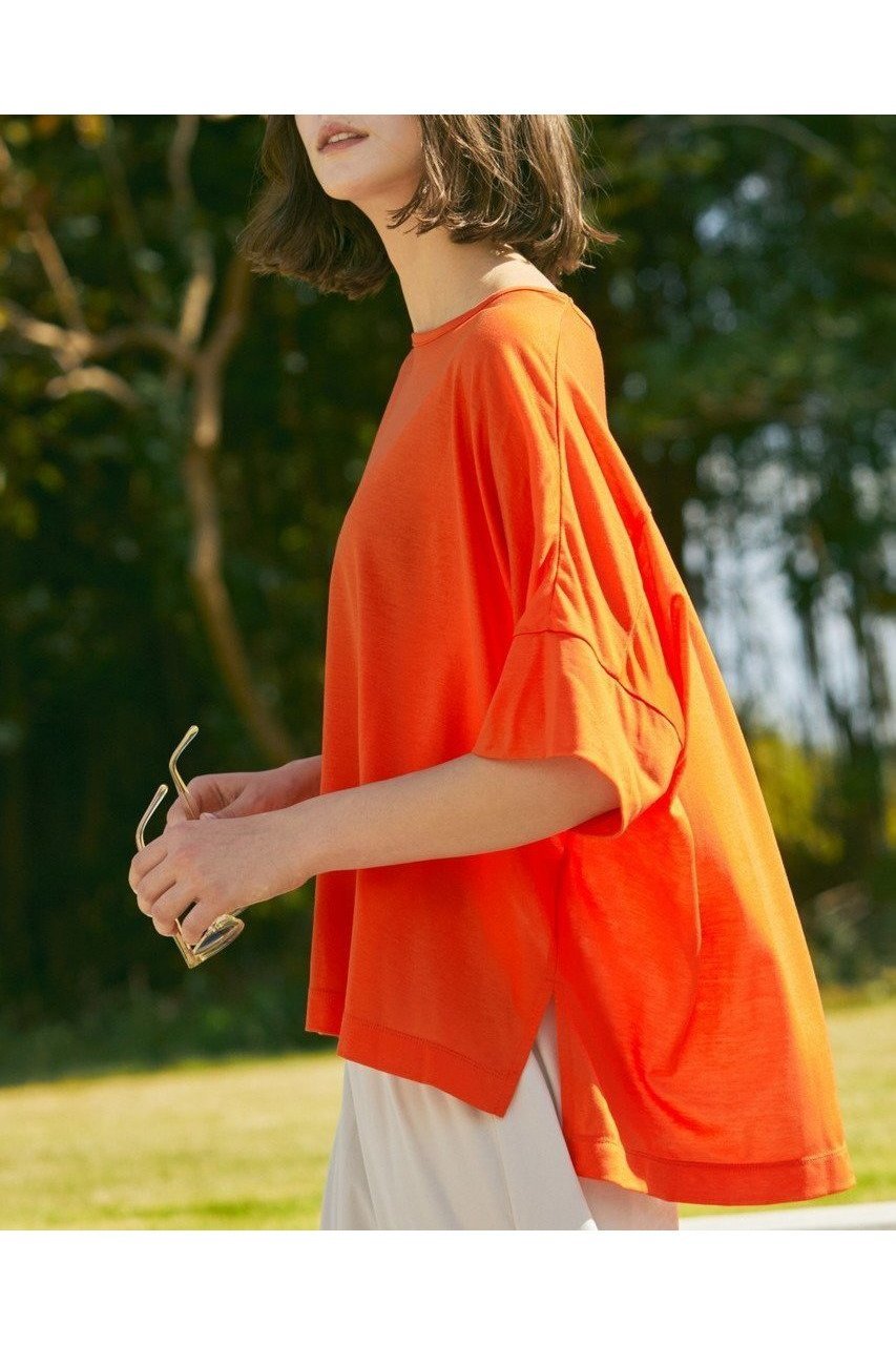 【ジュリエ/Julier】のロイヤルクロス天竺半袖トップス 人気、トレンドファッション・服の通販 founy(ファニー) 　ファッション　Fashion　レディースファッション　WOMEN　トップス・カットソー　Tops/Tshirt　スポーツウェア　Sportswear　スポーツ トップス　Sports Tops　スポーツ　Sports　スリット　Slit　ドレープ　Drape　ヨガ　Yoga　リラックス　Relax　ワーク　Work　半袖　Short Sleeve　NEW・新作・新着・新入荷　New Arrivals　other-8|ID: prp329100004541208 ipo3291000000032085246