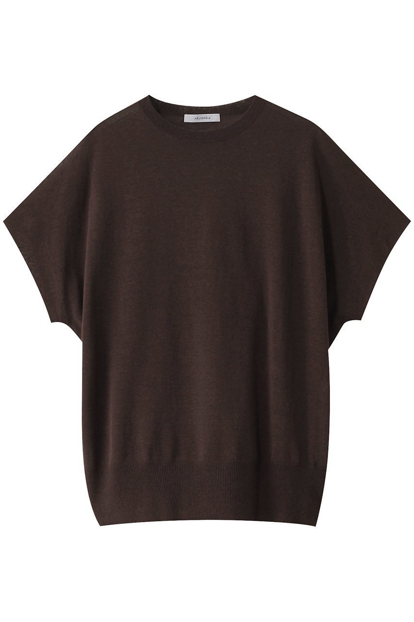 【エリオポール/heliopole】のシアーニットBIG TEE インテリア・キッズ・メンズ・レディースファッション・服の通販 founy(ファニー) 　ファッション　Fashion　レディースファッション　WOMEN　トップス・カットソー　Tops/Tshirt　ニット　Knit Tops　プルオーバー　Pullover　シアー　Sheer　ビッグ　Big　ベーシック　Basic　今季　This Season　定番　Standard　NEW・新作・新着・新入荷　New Arrivals　ダークブラウン|ID: prp329100004541248 ipo3291000000032085550