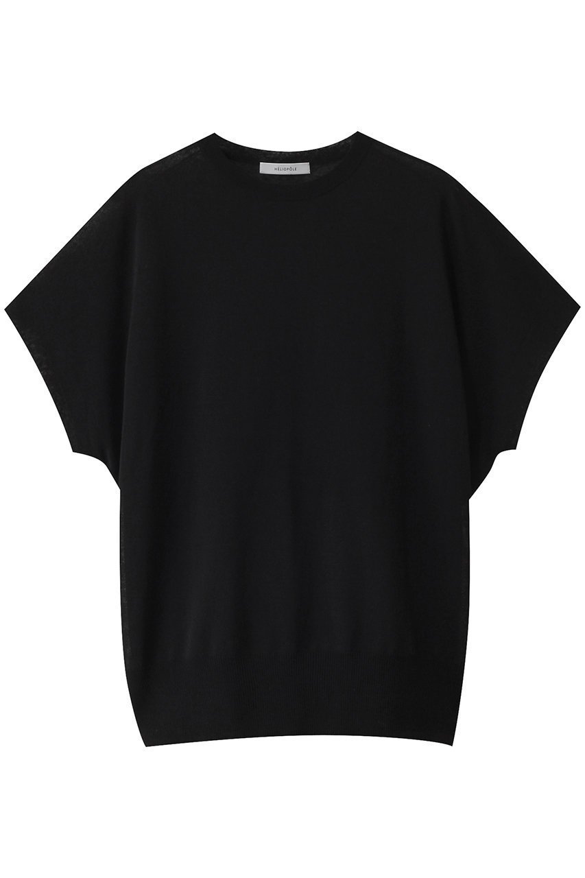【エリオポール/heliopole】のシアーニットBIG TEE インテリア・キッズ・メンズ・レディースファッション・服の通販 founy(ファニー) 　ファッション　Fashion　レディースファッション　Fashion for Women　トップス・カットソー　Cut & Sew Tops　ニット　Knit Tops & Sweaters　カジュアルプルオーバー・ニットトップス　Pullovers & Knit Tops / Casual Pullovers　シアー　Sheer, See-Through　ビッグ　Big, Oversized　ベーシック　Basic, Essential　今季　This Season, Current Season　定番　Standard, Basic Item　ブラック|ID: prp329100004541248 ipo3291000000035066328