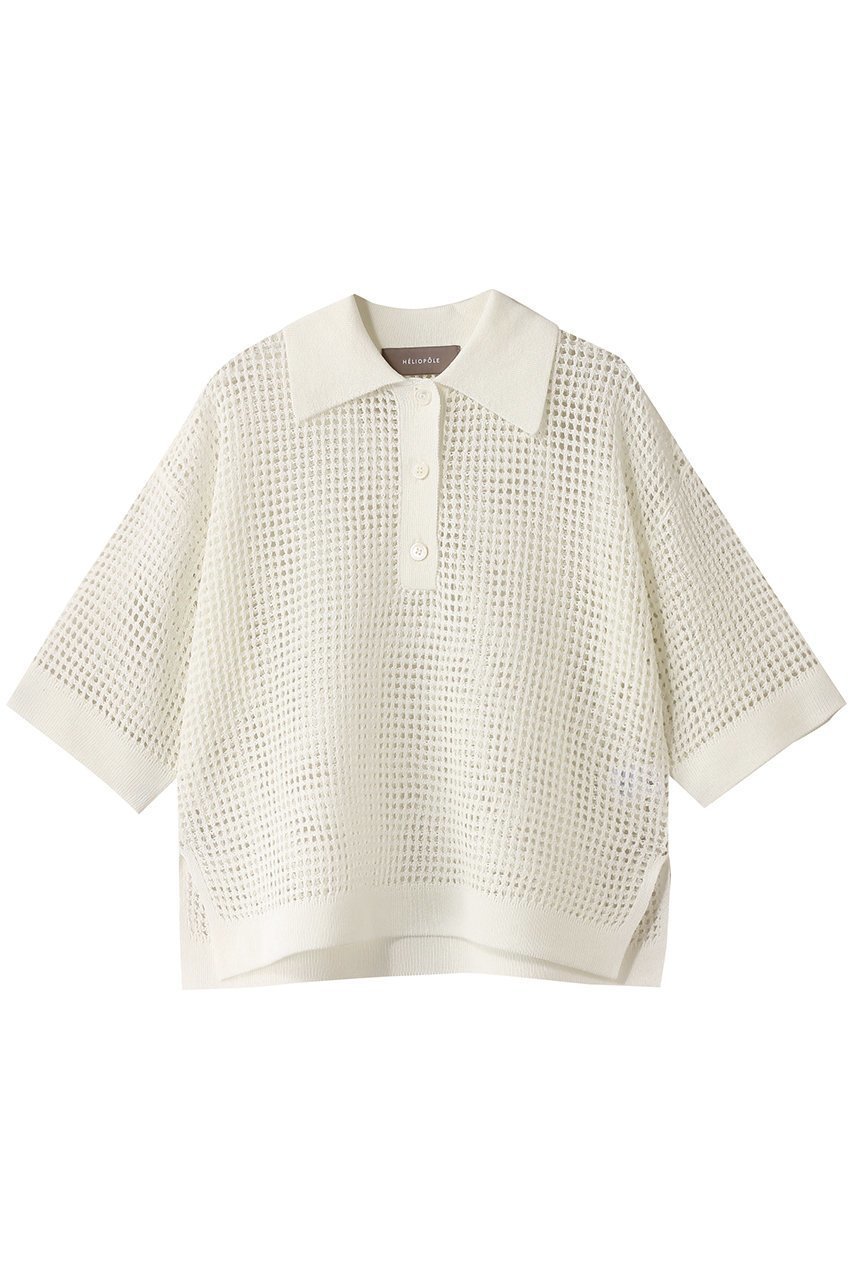 【エリオポール/heliopole】のポロニットプルオーバー 人気、トレンドファッション・服の通販 founy(ファニー) 　ファッション　Fashion　レディースファッション　Fashion for Women　トップス・カットソー　Cut & Sew Tops　ニット　Knit Tops & Sweaters　カジュアルプルオーバー・ニットトップス　Pullovers & Knit Tops / Casual Pullovers　トレンド　Trend, Trending Now　メッシュ　Mesh, Net Fabric　ワイド　Wide, Wide Fit　人気　Popular, Best Seller　夏　Summer　 other-1|ID: prp329100004541252 ipo3291000000035065996
