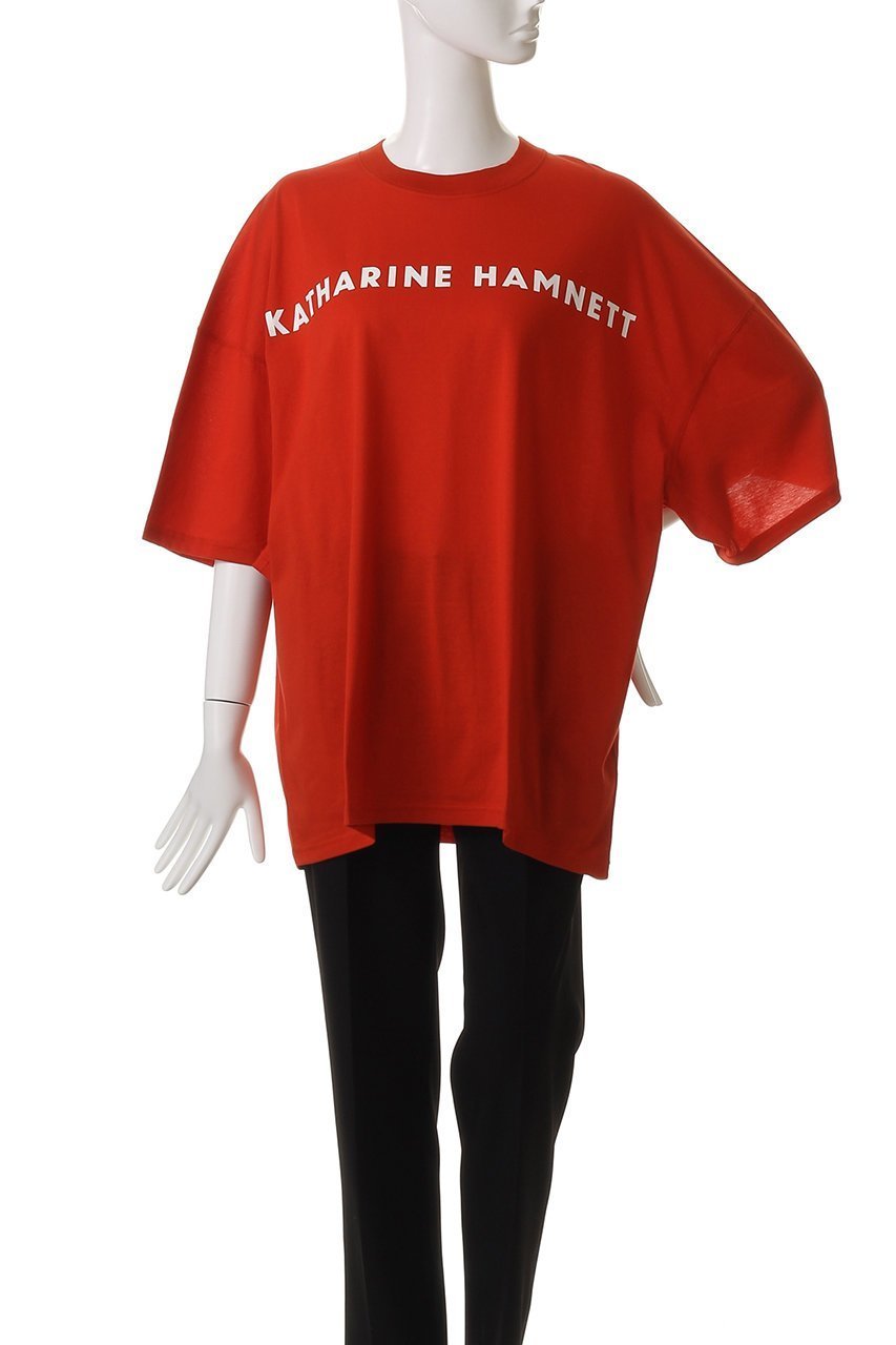 【キャサリンハムネット/KATHARINE HAMNETT LONDON】の【UNISEX】オーバーサイズ ロゴTシャツ 人気、トレンドファッション・服の通販 founy(ファニー) 　ファッション　Fashion　レディースファッション　WOMEN　トップス・カットソー　Tops/Tshirt　シャツ/ブラウス　Shirts/Blouses　ロング / Tシャツ　T-Shirts　カットソー　Cut and Sewn　ユニセックス　Unisex　おすすめ　Recommend　ショート　Short　シンプル　Simple　スリーブ　Sleeve　フロント　Front　ボトム　Bottom　NEW・新作・新着・新入荷　New Arrivals　other-2|ID: prp329100004541272 ipo3291000000032085708