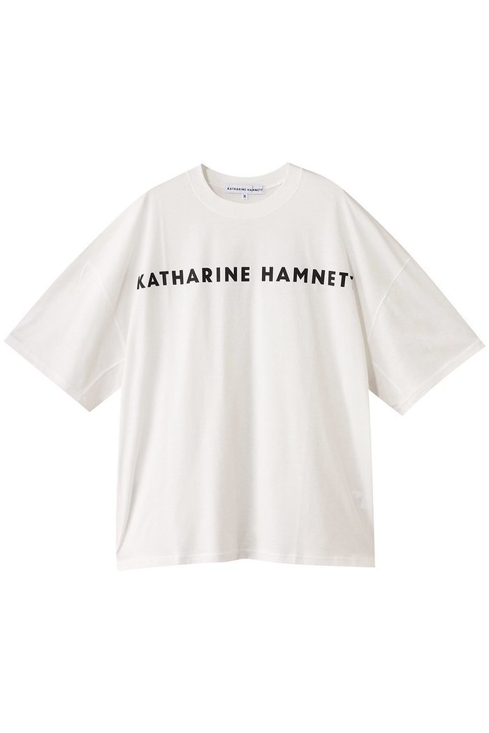 【キャサリンハムネット/KATHARINE HAMNETT LONDON】の【UNISEX】オーバーサイズ ロゴTシャツ インテリア・キッズ・メンズ・レディースファッション・服の通販 founy(ファニー) https://founy.com/ ファッション Fashion レディースファッション Fashion for Women トップス・カットソー Cut & Sew Tops シャツ・ブラウス・オフィスカジュアル Elegant Blouses & Button-Ups ロングTシャツ・Tシャツ Longline T-Shirts & Tees カットソー・ベーシックTシャツ Cut-and-Sewn Tops / Stretch Tees & Basics ユニセックス Unisex, Genderless おすすめ Recommended / Our Picks ショート Short, Short Length シンプル Simple, Minimal スリーブ Sleeve, Long Sleeve / Short Sleeve フロント Front, Front Design ボトム Bottoms, Lower Wear |ID: prp329100004541272 ipo3291000000032810244