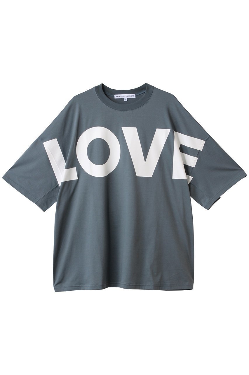 【キャサリンハムネット/KATHARINE HAMNETT LONDON】の【UNISEX】ビッグラブ スローガンTシャツ インテリア・キッズ・メンズ・レディースファッション・服の通販 founy(ファニー) 　ファッション　Fashion　レディースファッション　Ladies' Fashion Online　トップス・カットソー　Tops/Tshirt　シャツ/ブラウス　Shirts/Blouses　ロング / Tシャツ　T-Shirts　カットソー　Cut and Sewn　ユニセックス　Unisex　ショート　Short　シンプル　Simple　スリーブ　Sleeve　ビッグ　Big　グリーン|ID: prp329100004541274 ipo3291000000032151549