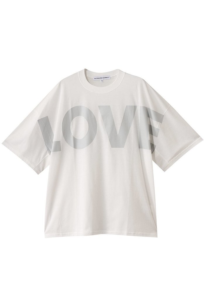 【キャサリンハムネット/KATHARINE HAMNETT LONDON】の【UNISEX】ビッグラブ スローガンTシャツ インテリア・キッズ・メンズ・レディースファッション・服の通販 founy(ファニー) https://founy.com/ ファッション Fashion レディースファッション Fashion for Women トップス・カットソー Cut & Sew Tops シャツ・ブラウス・オフィスカジュアル Elegant Blouses & Button-Ups ロングTシャツ・Tシャツ Longline T-Shirts & Tees カットソー・ベーシックTシャツ Cut-and-Sewn Tops / Stretch Tees & Basics ユニセックス Unisex, Genderless ショート Short, Short Length シンプル Simple, Minimal スリーブ Sleeve, Long Sleeve / Short Sleeve ビッグ Big, Oversized |ID: prp329100004541274 ipo3291000000036046055